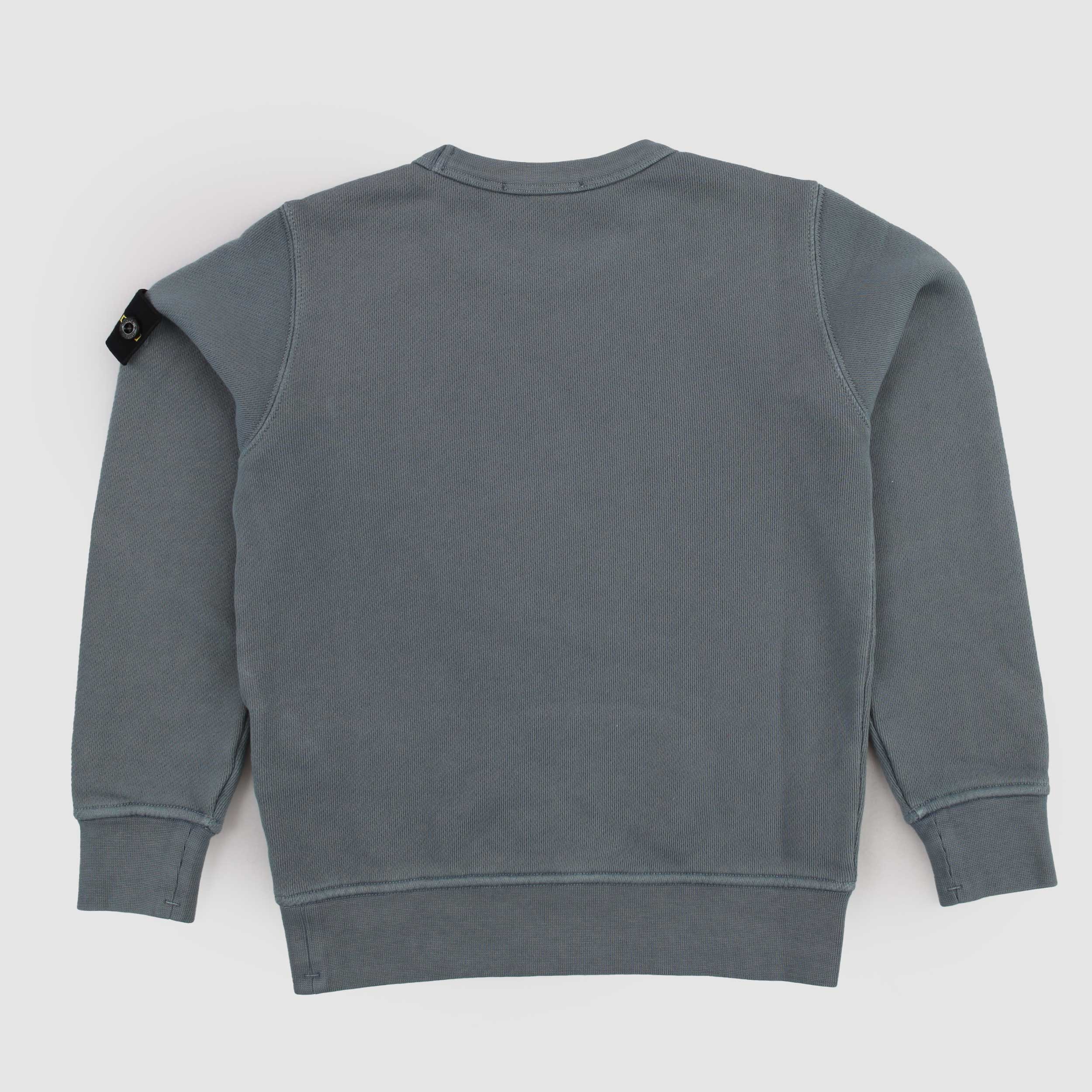 Felpa Petrolio Girocollo per Ragazzo Firmata STONE ISLAND