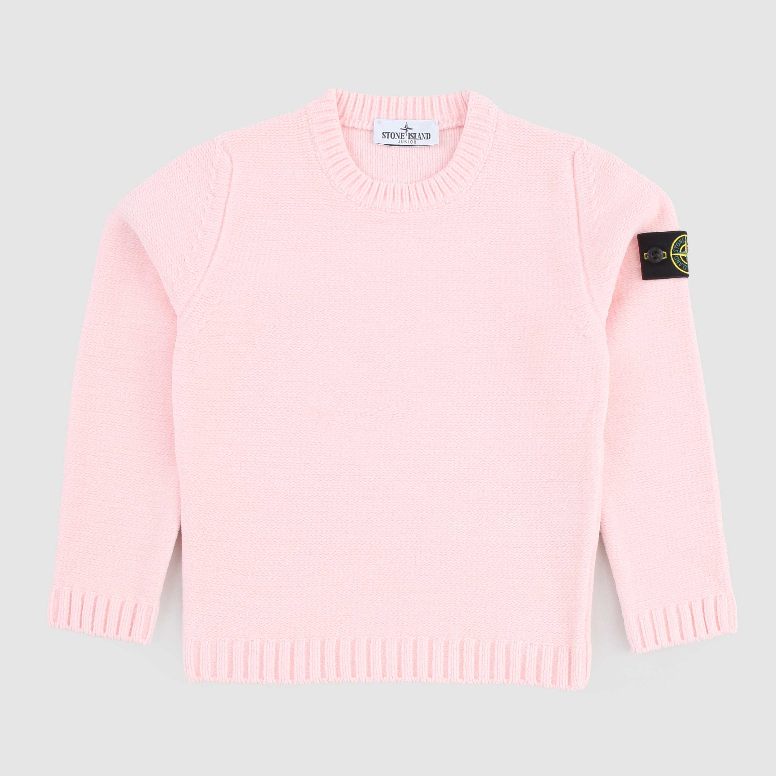 Maglioncino Rosa in Ciniglia con Targhetta By STONE ISLAND
