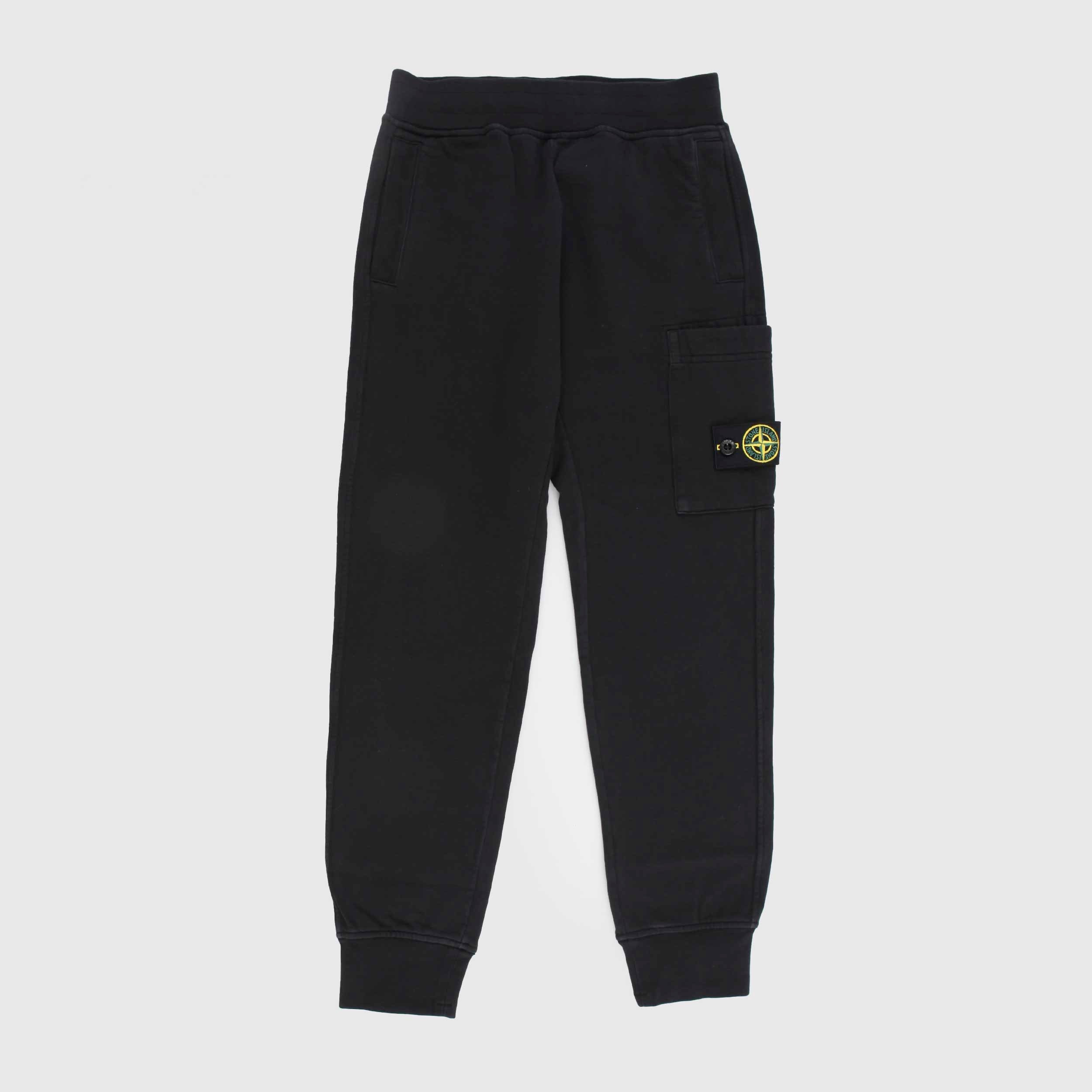 Pantalone Tuta Nero con Logo Firmato STONE ISLAND