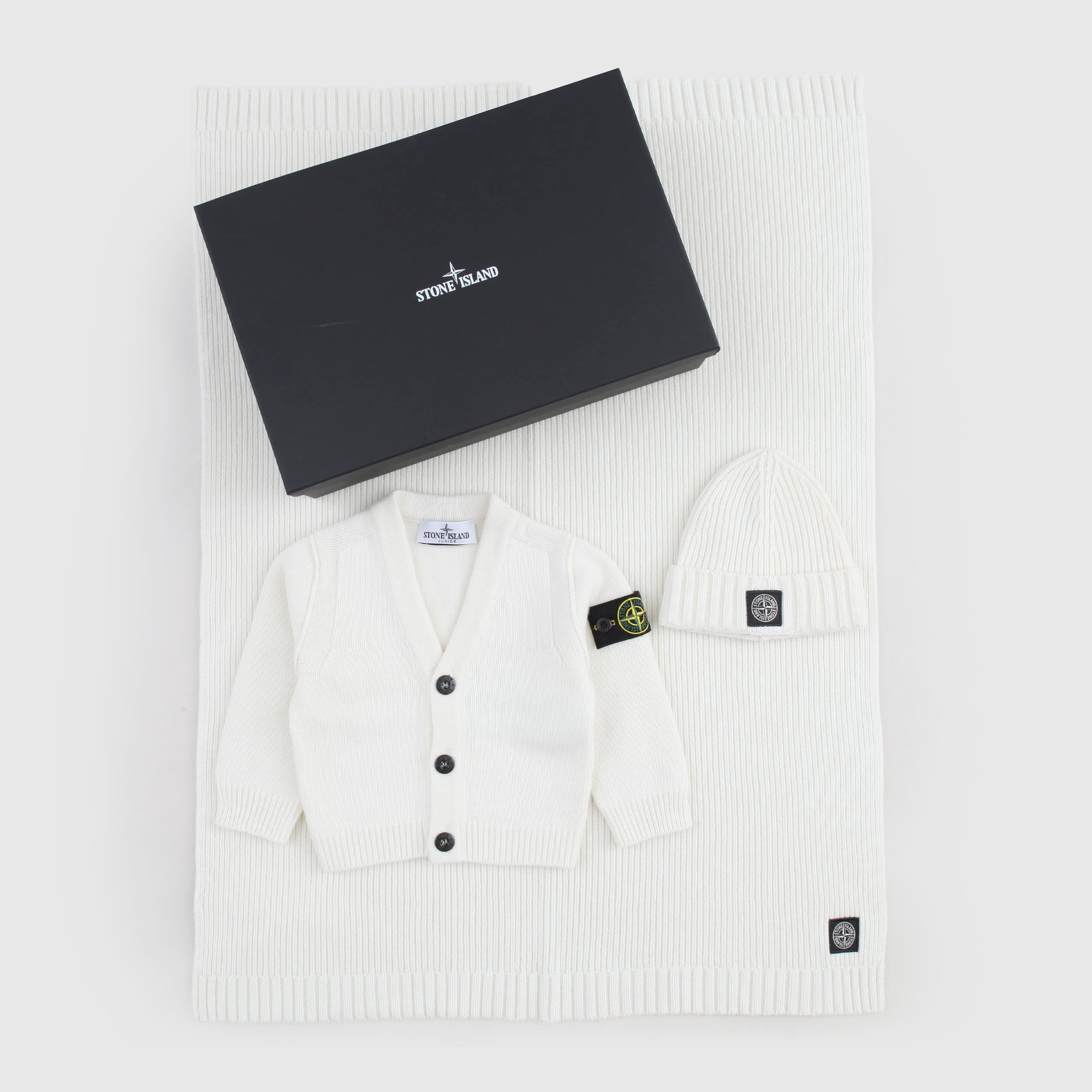 Set Con Copertina, Cappello e Cardigan Firmato STONE ISLAND