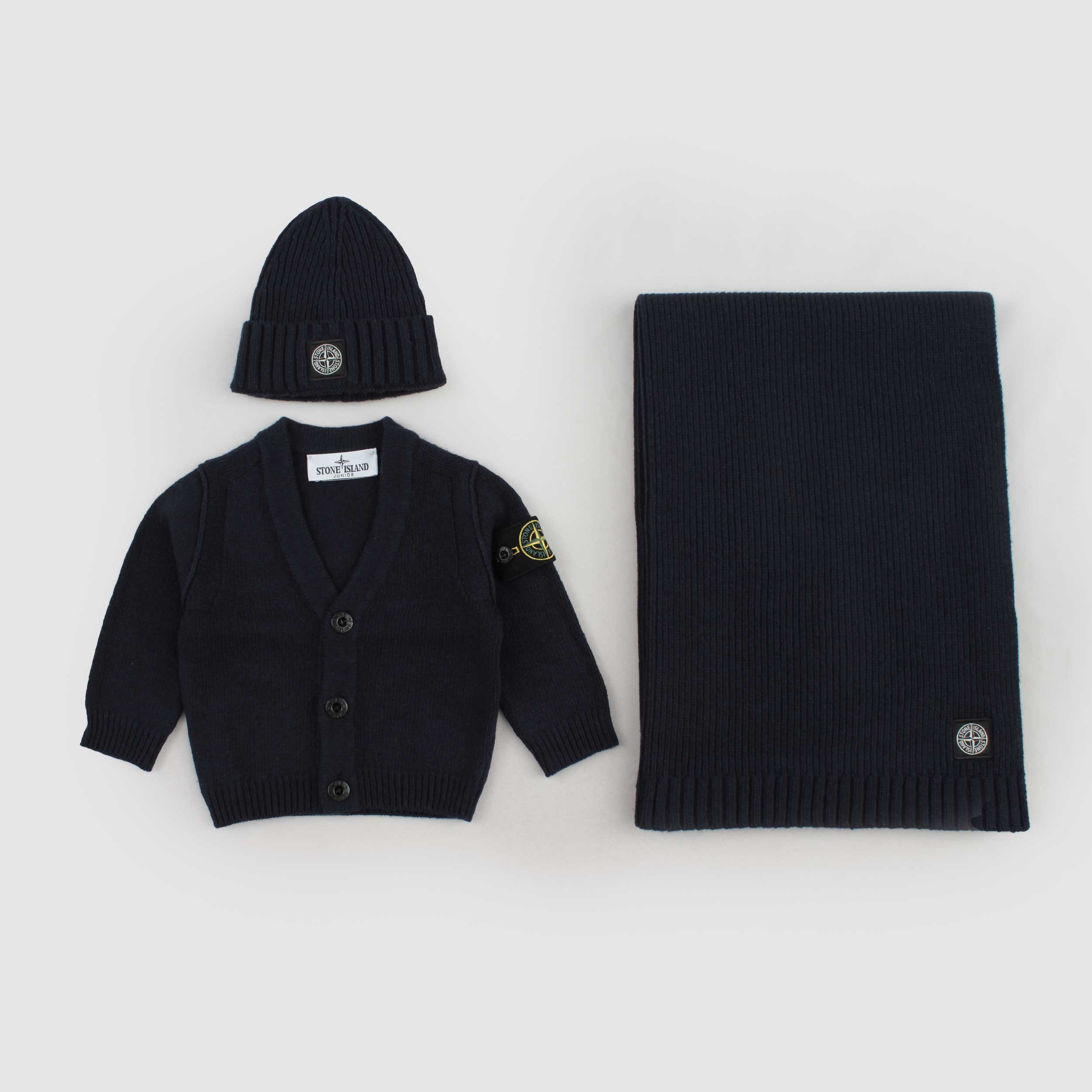 Three Piece Dark Blue Gift Set for Baby by STONE ISLAND