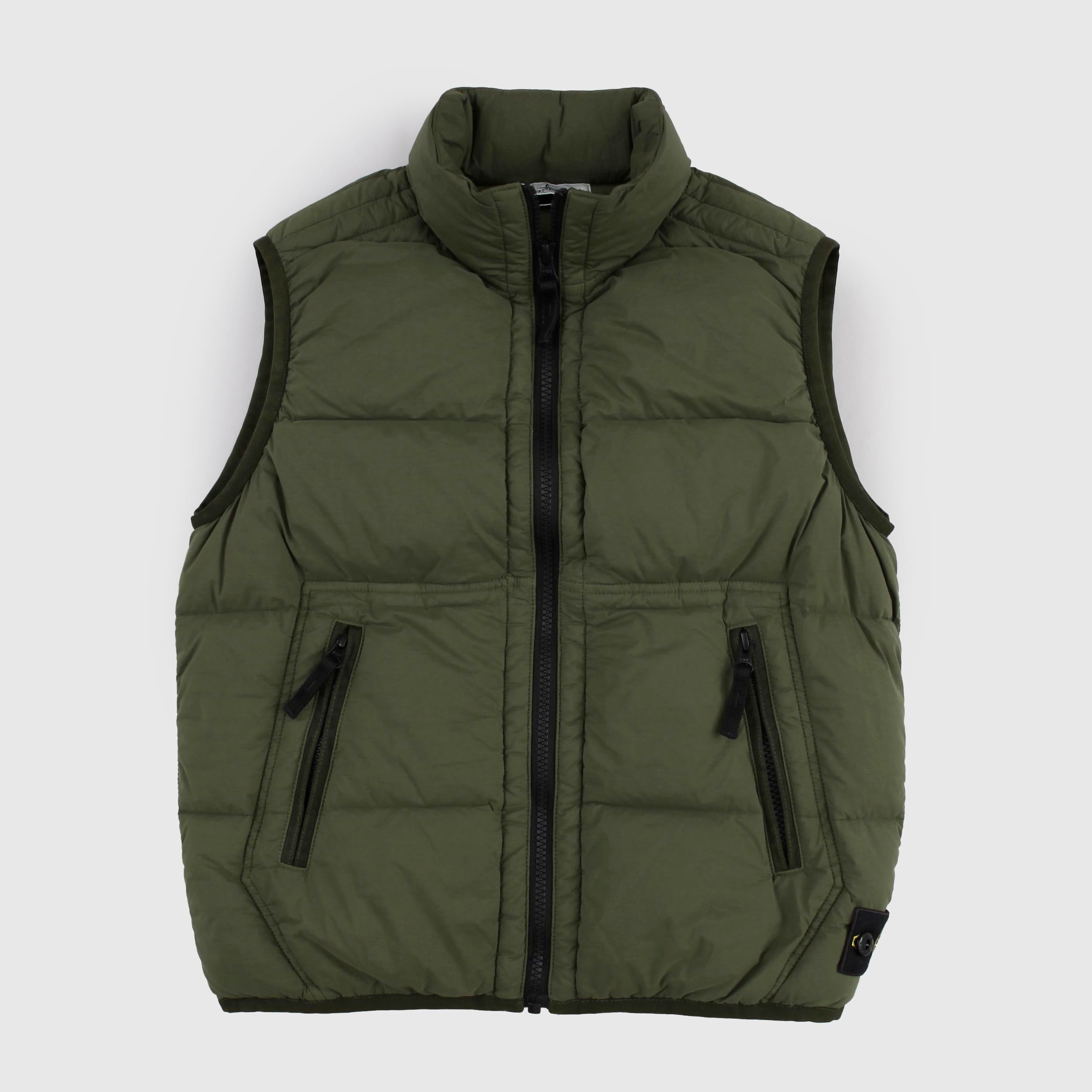 Smanicato Verde con Lampo sul Davanti Firmato STONE ISLAND