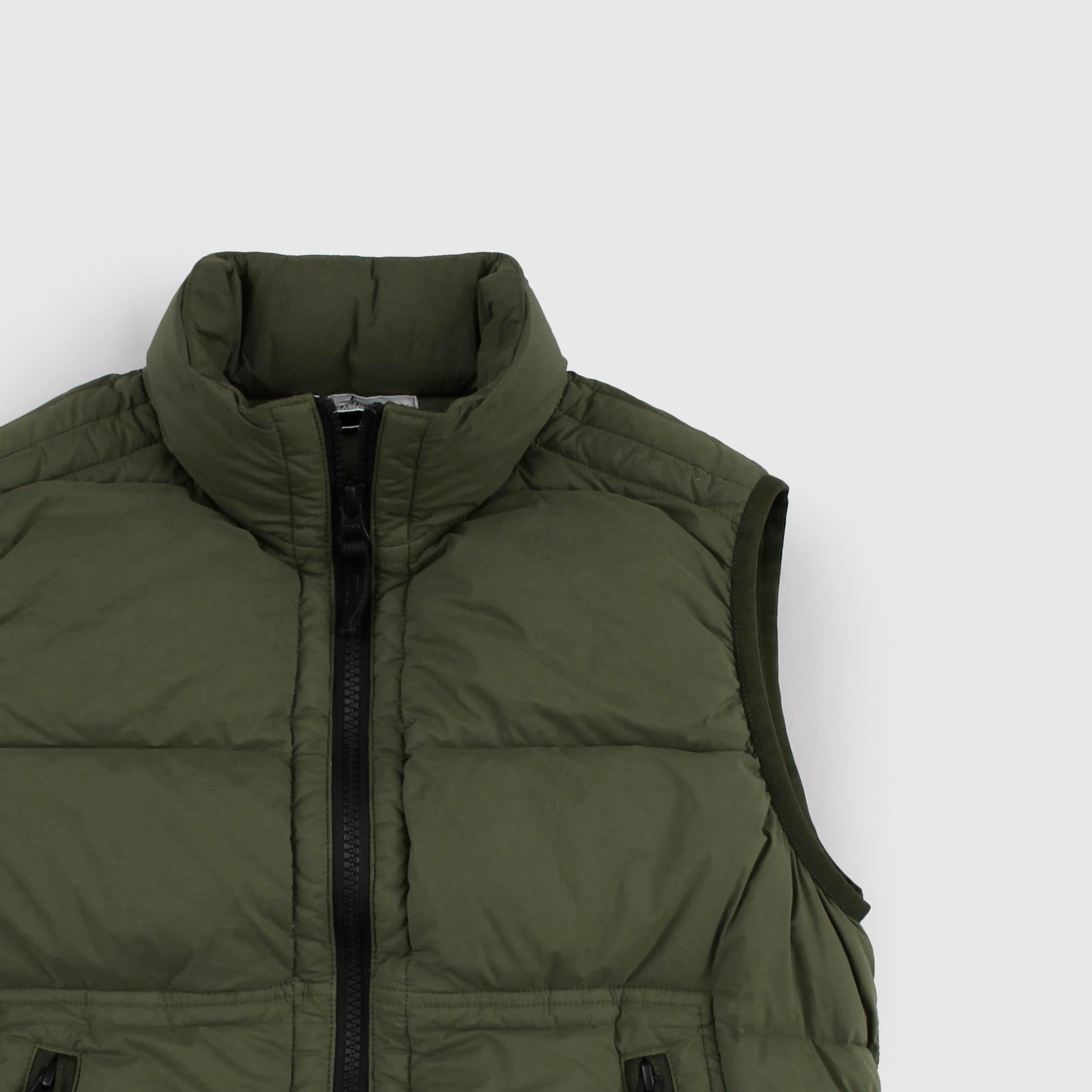 Smanicato Verde con Lampo sul Davanti Firmato STONE ISLAND