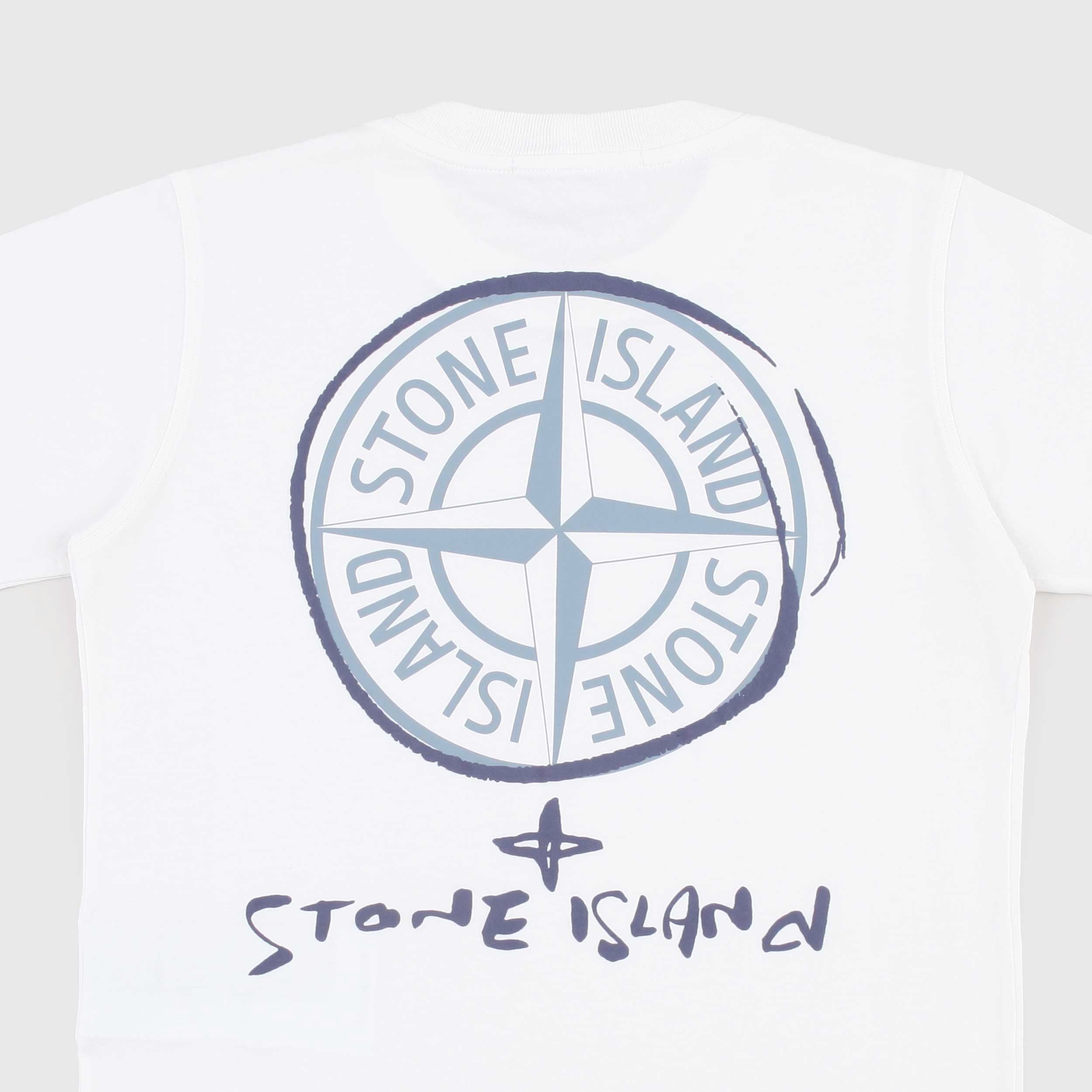 T-shirt Girocollo con Logo sul Retro Firmata STONE ISLAND