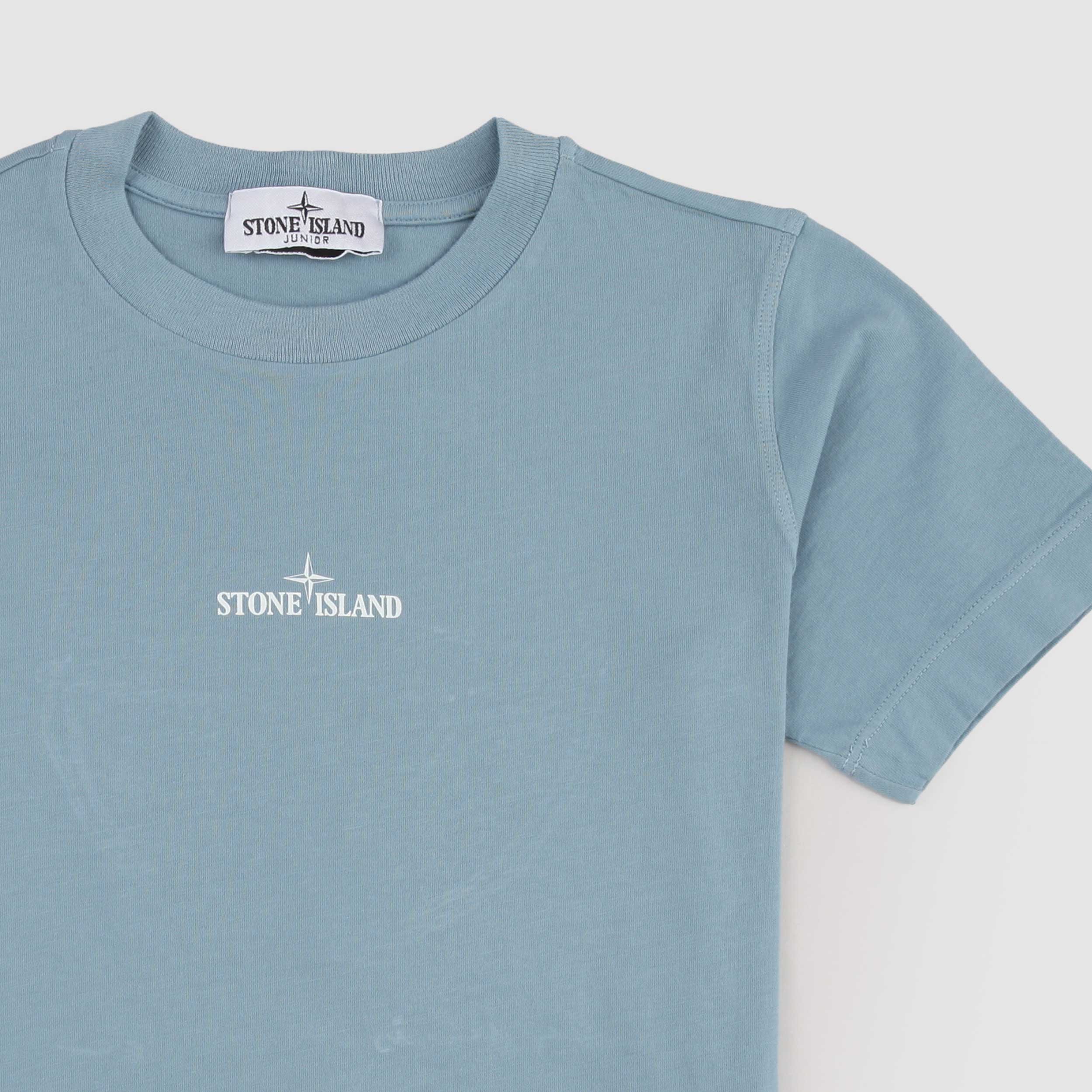 Light Blue T-shirt with White STONE ISLAND Signature