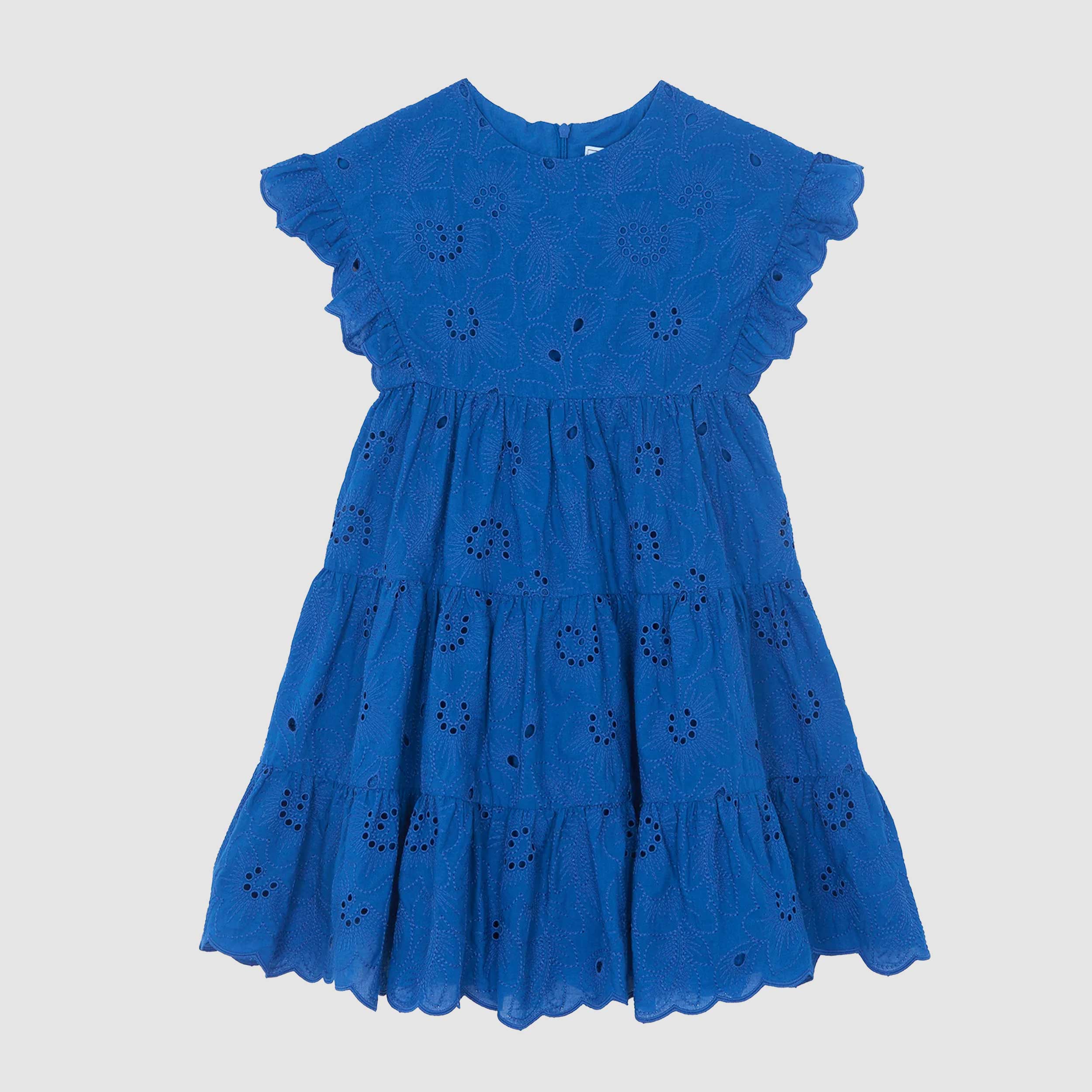 Abito Azzurro Tessuto Sangallo Firmato TARTINE ET CHOCOLAT