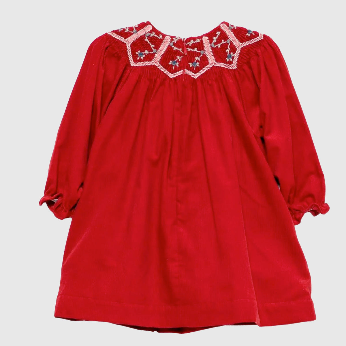 Red Dress with Embroidery on the Collar for Newborn TARTINE ET CHOCOLAT