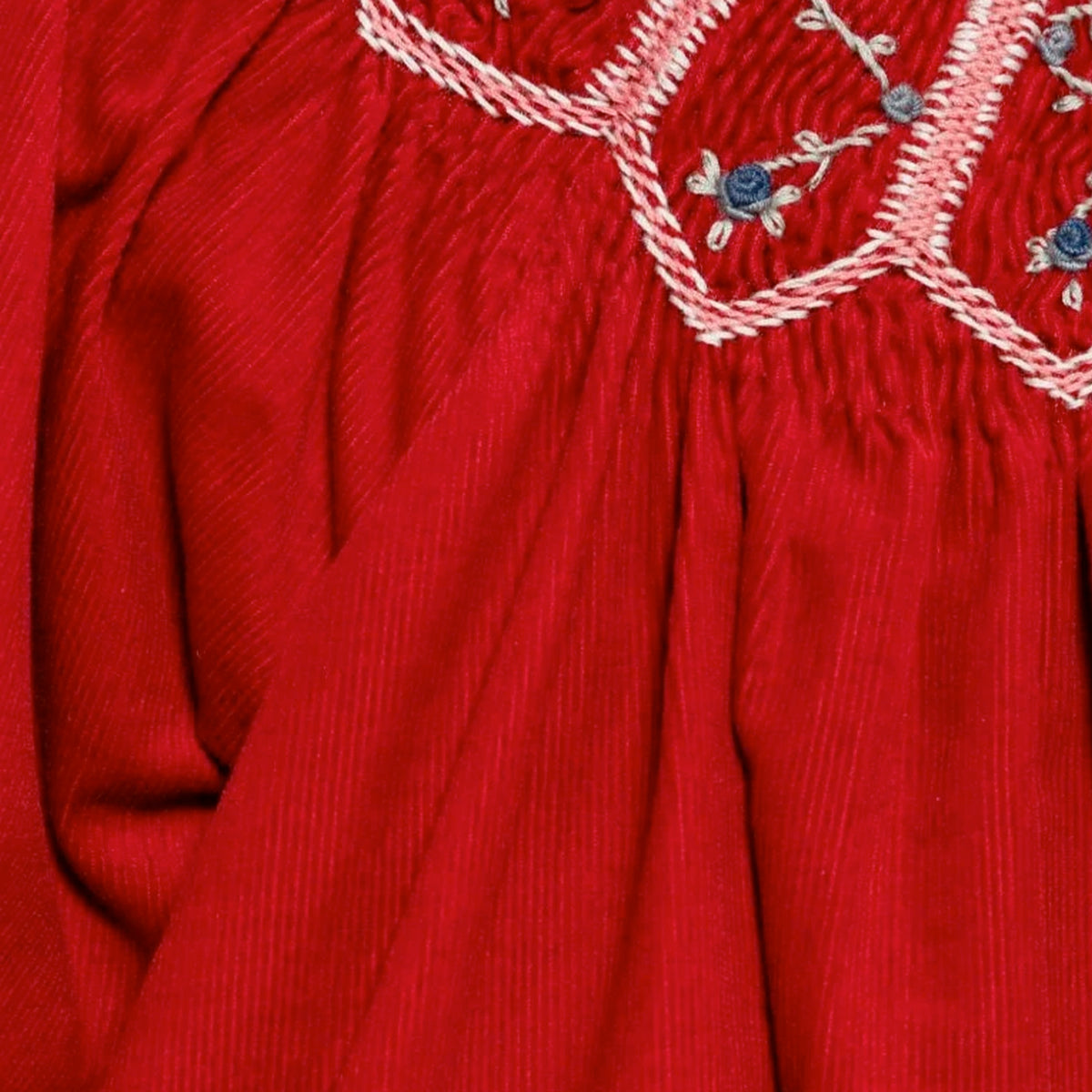 Red Dress with Embroidery on the Collar for Newborn TARTINE ET CHOCOLAT