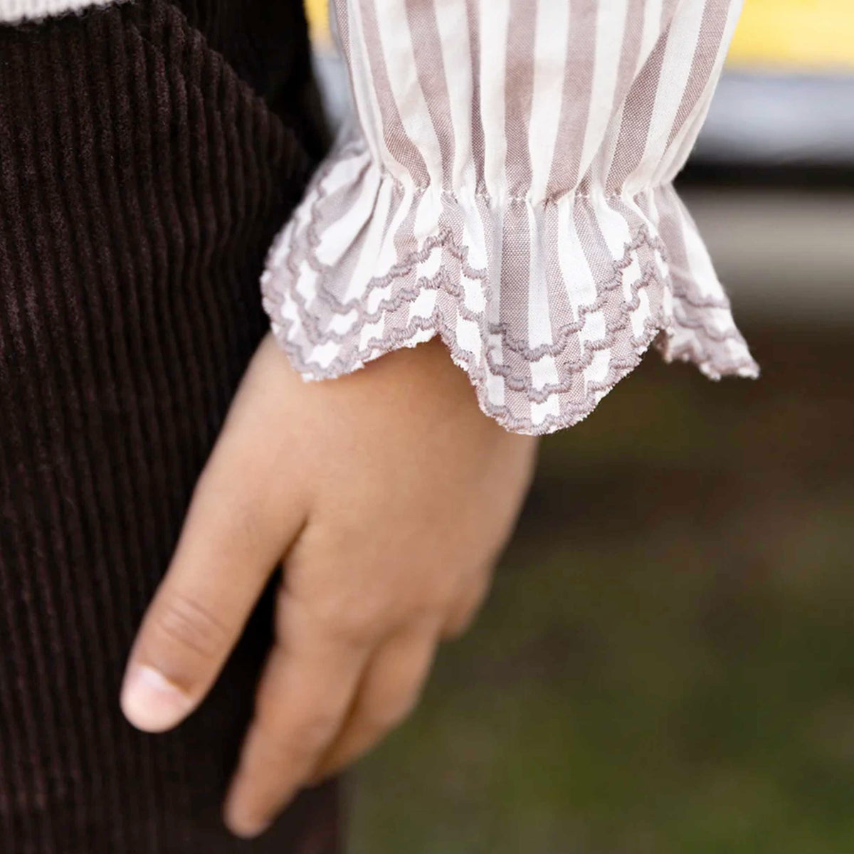 Camicetta Beige a Righe con Volant per Bambine TARTINE ET CHOCOLAT