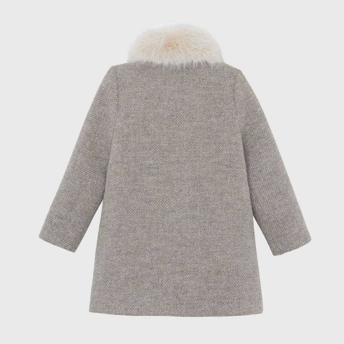 Cappotto Grigio in Tweed con Pelliccia per Bambine TARTINE ET CHOCOLAT
