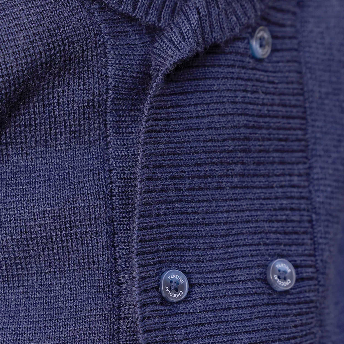 Navy Blue Wool Baby Cardigan TARTINE ET CHOCOLAT