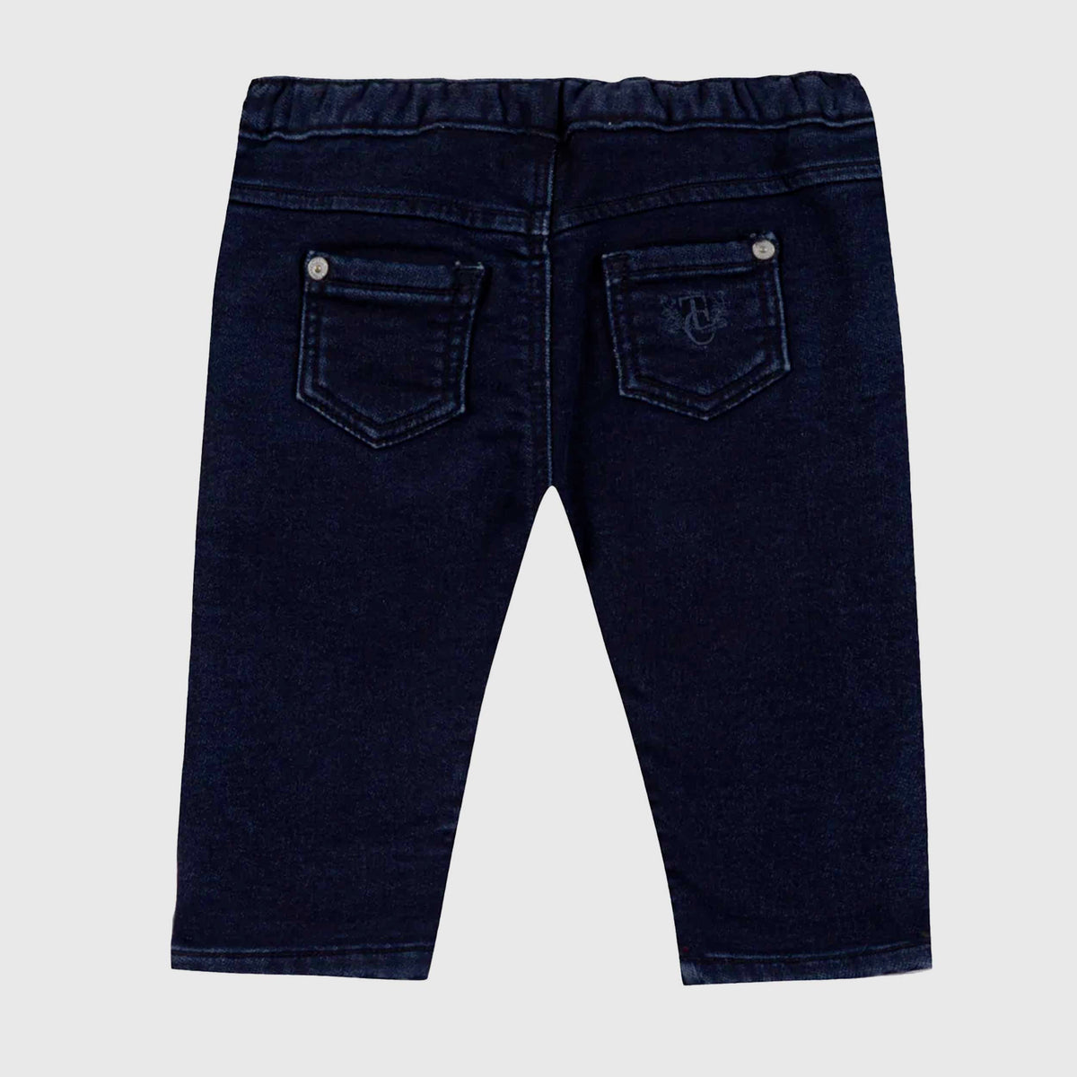 Classic Navy Blue Jeans with Logo for Newborns TARTINE ET CHOCOLAT
