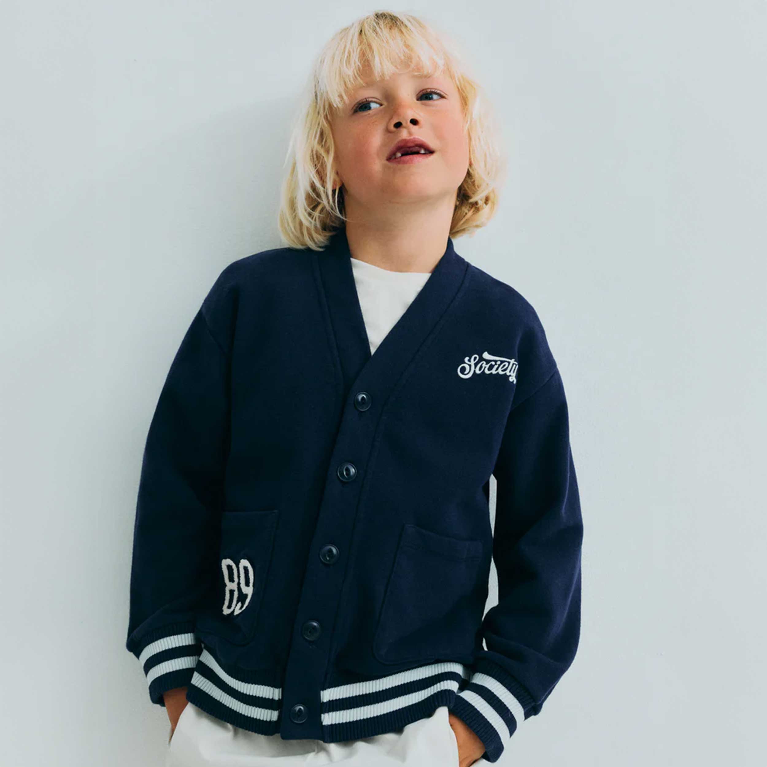 Cardigan Finnia Blu Navy Firmato THE NEW SOCIETY