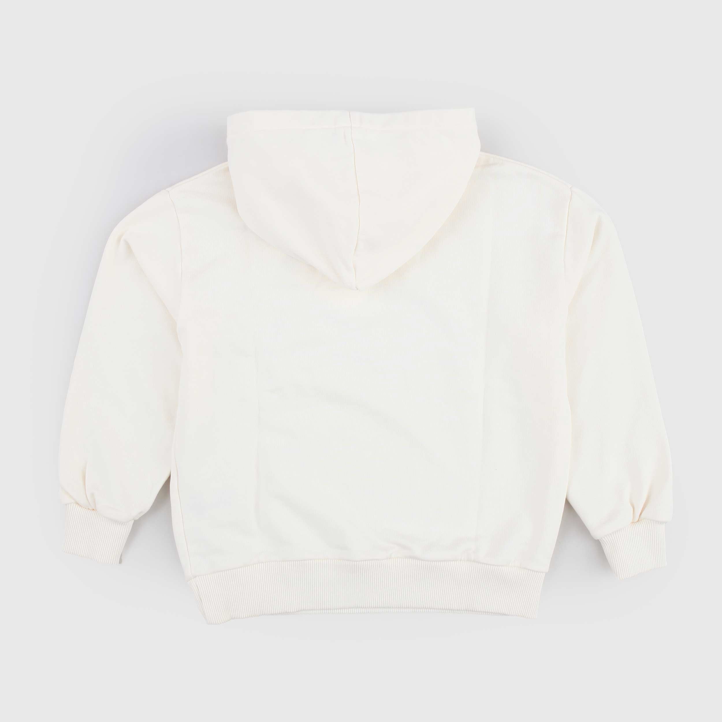 Felpa Beige con Stampa Blu Firmata THE NEW SOCIETY