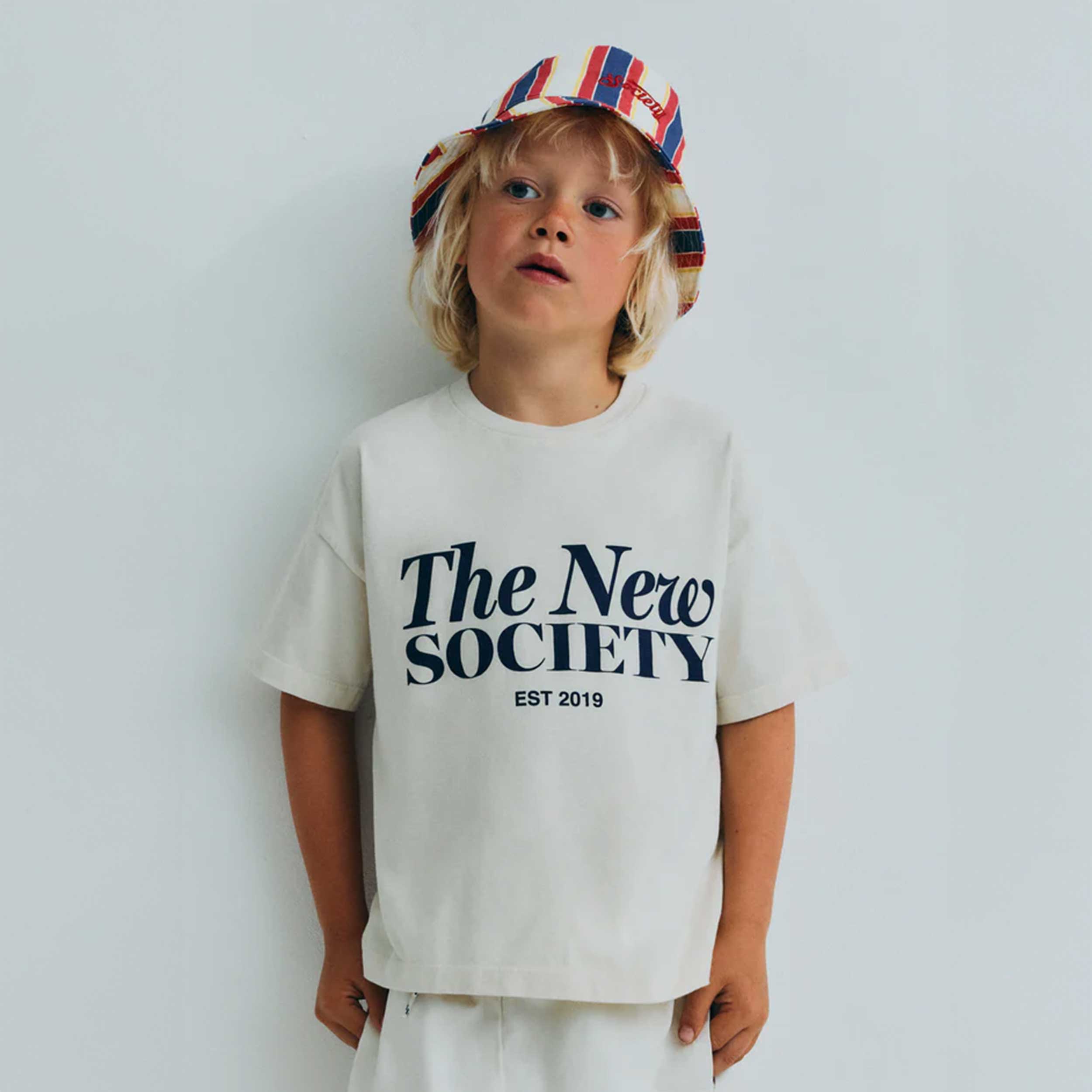 Maglietta Bonsai Bianca con Logo Firmata THE NEW SOCIETY