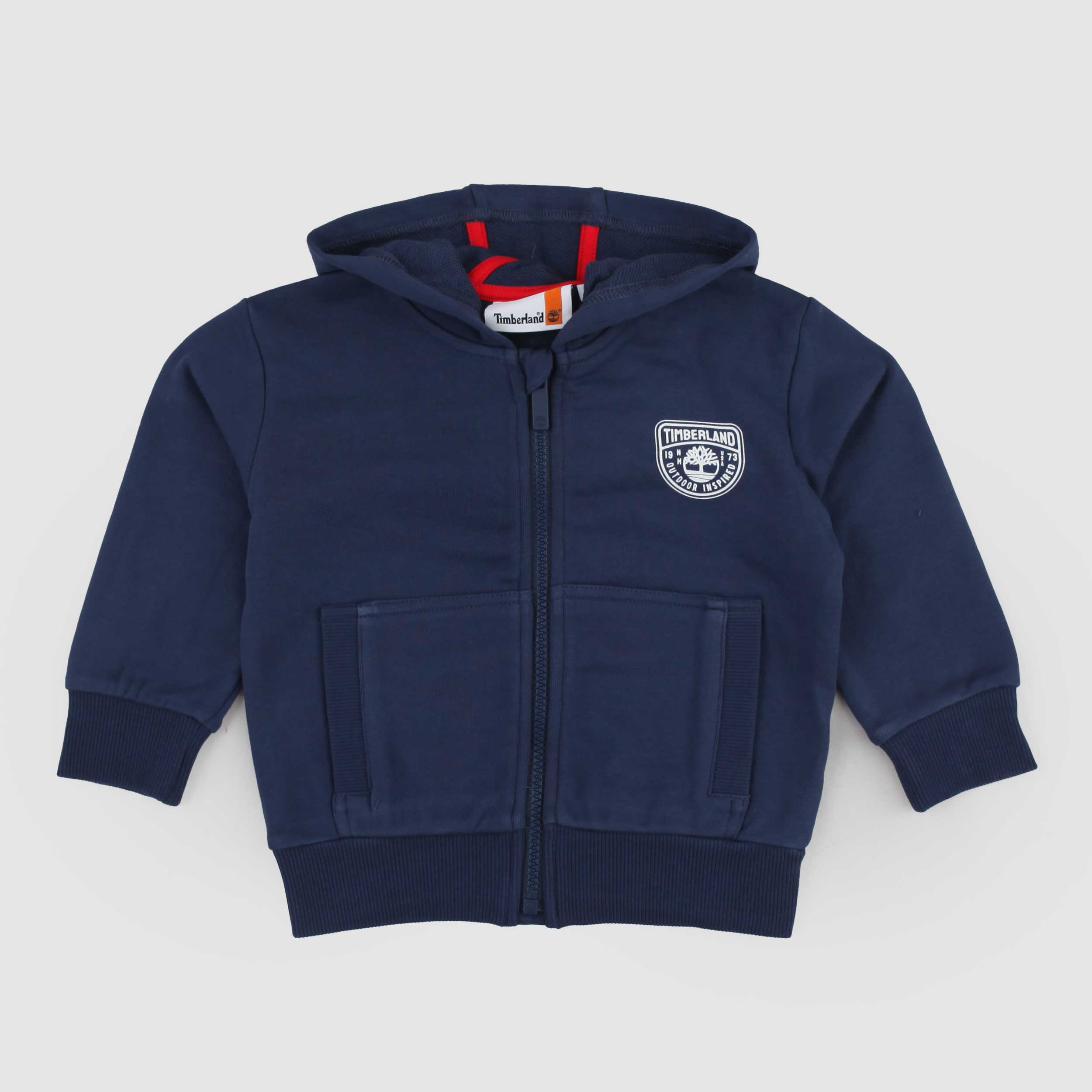 Felpa Blu con Tasche sul Davanti Firmata TIMBERLAND