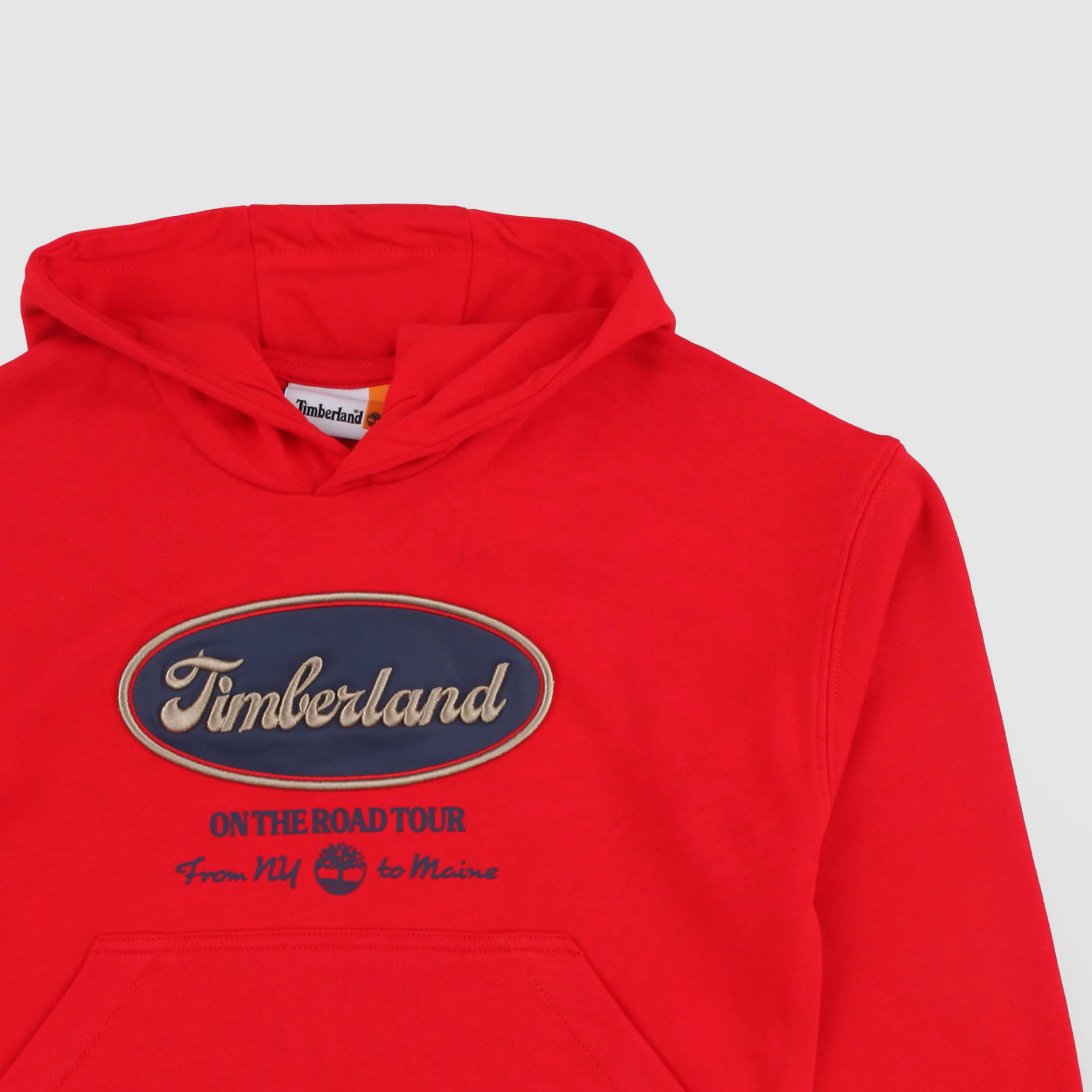 Felpa Rossa con Stampa in Rilievo Firmata TIMBERLAND