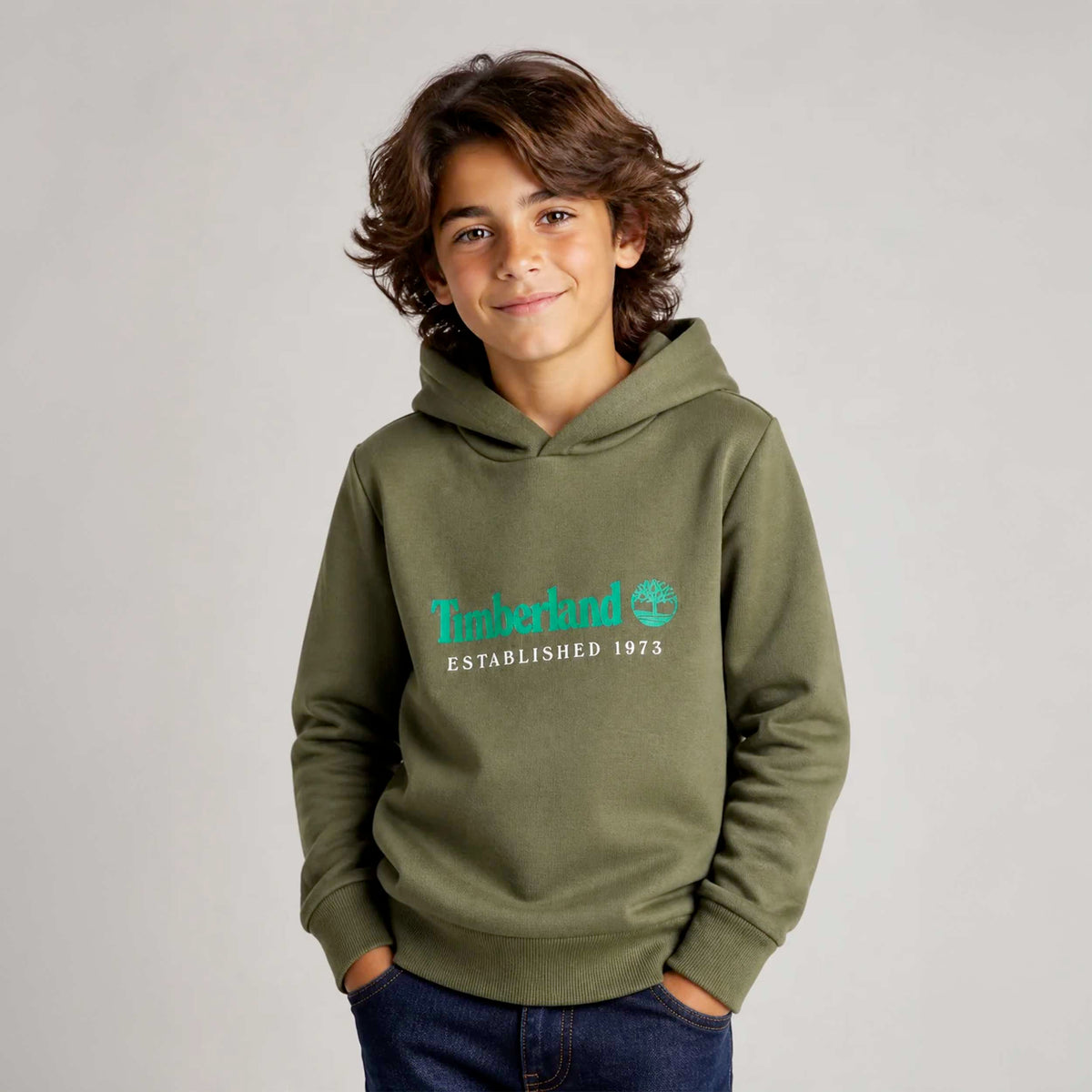 Green Sweatshirt with Front Print by TIMBERLAND