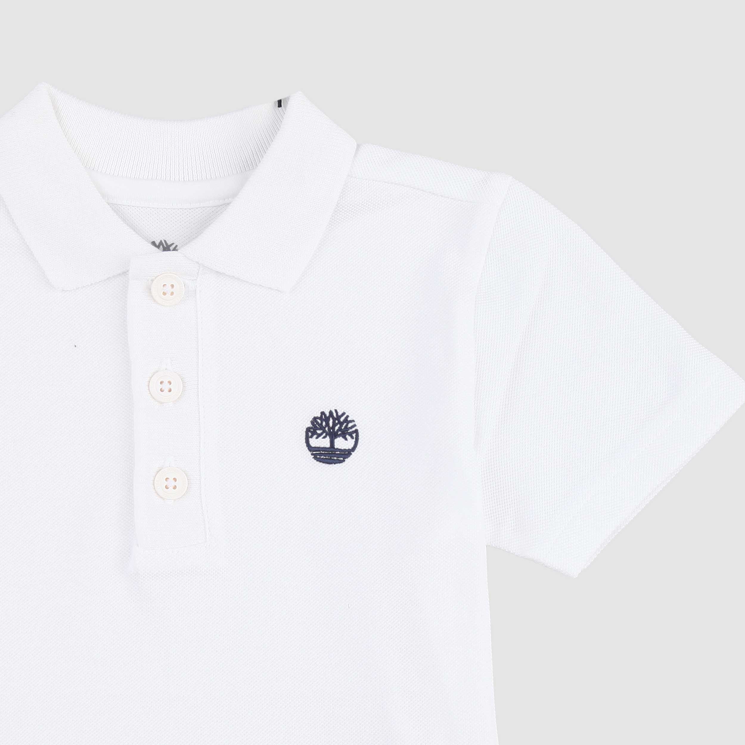 Polo Bianco con Ricamo Blu Iconico Firmata TIMBERLAND