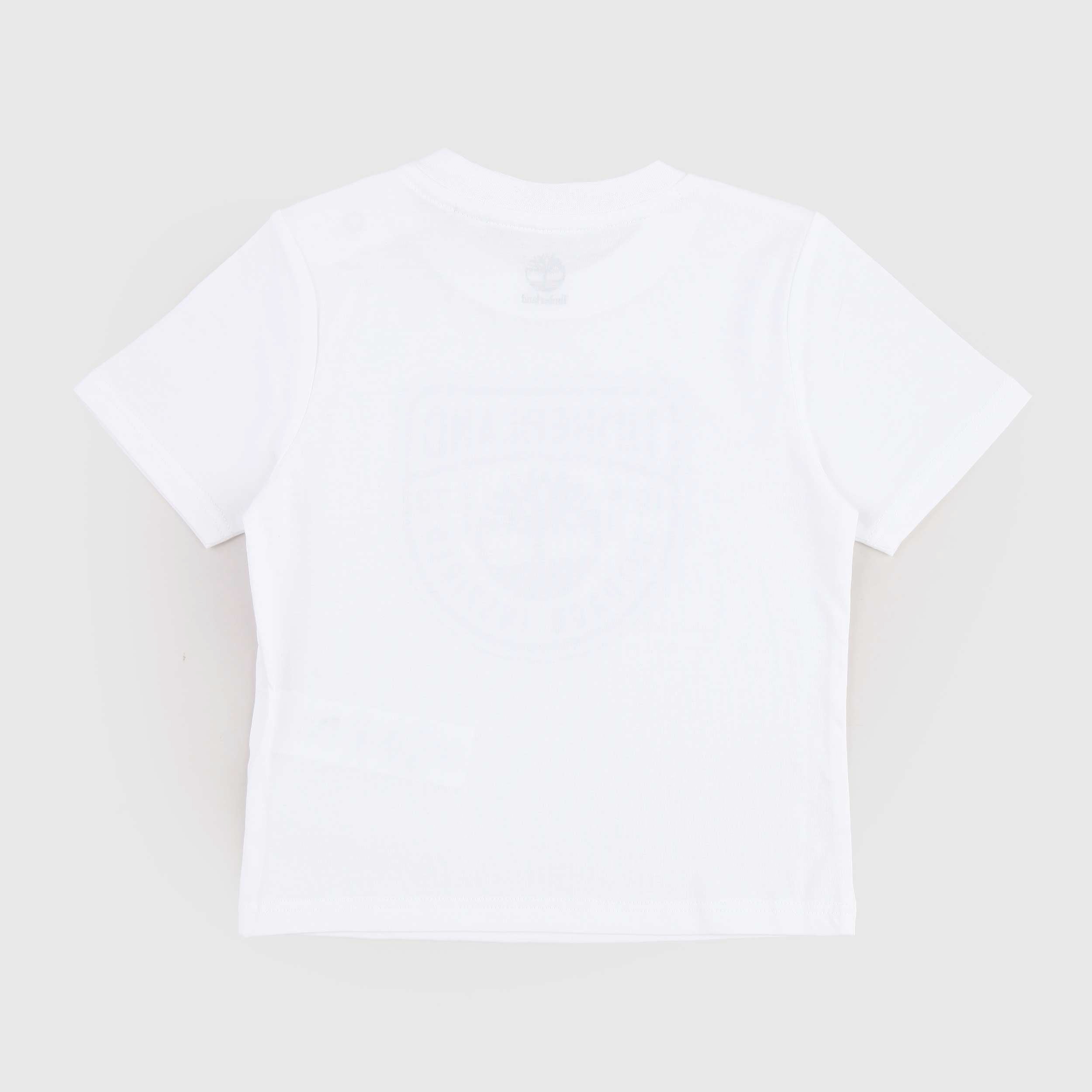 T-shirt Bianca con Apertura sulle Spalle Firmata TIMBERLAND