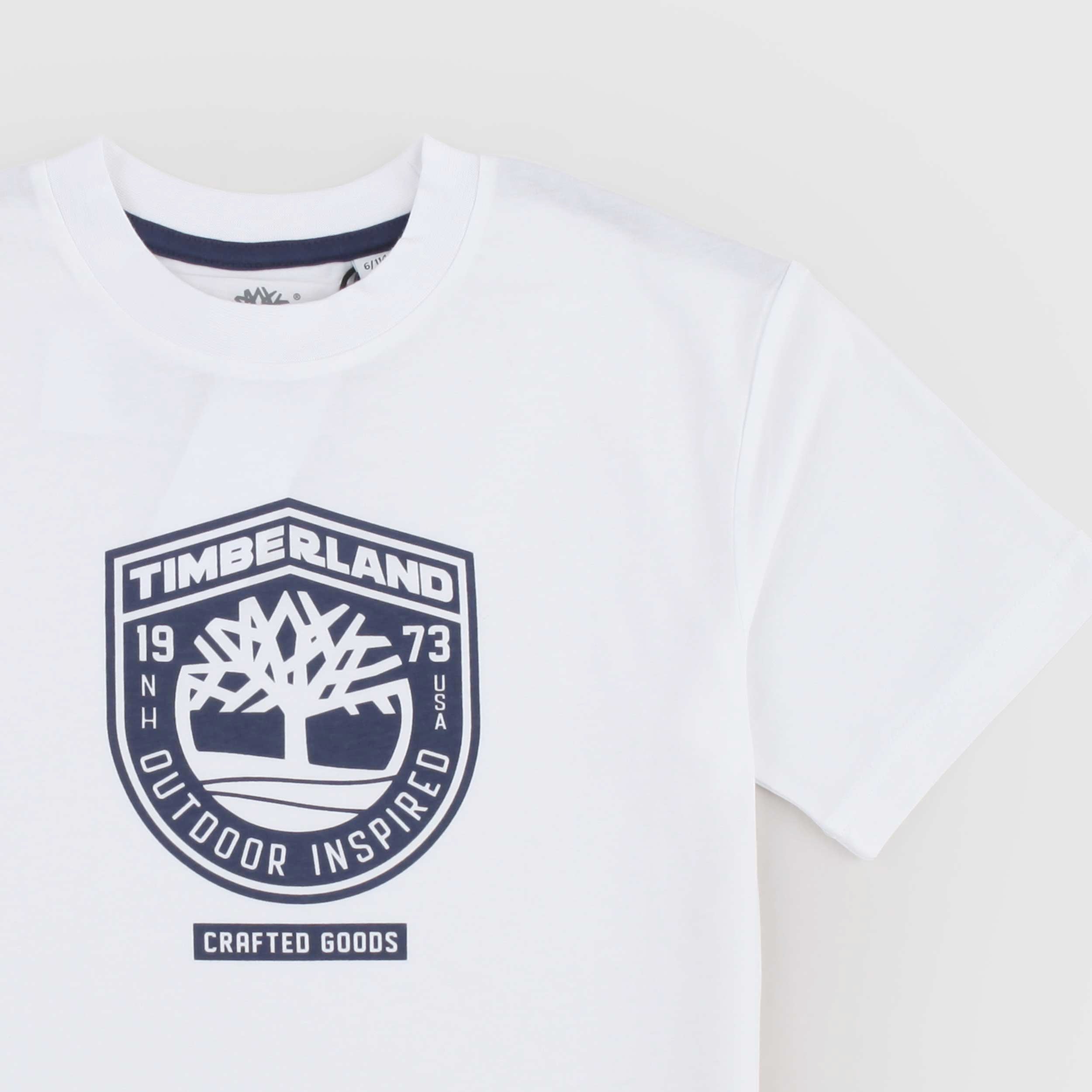 T-shirt Bianca Elasticizzata con Stampa Firmata TIMBERLAND