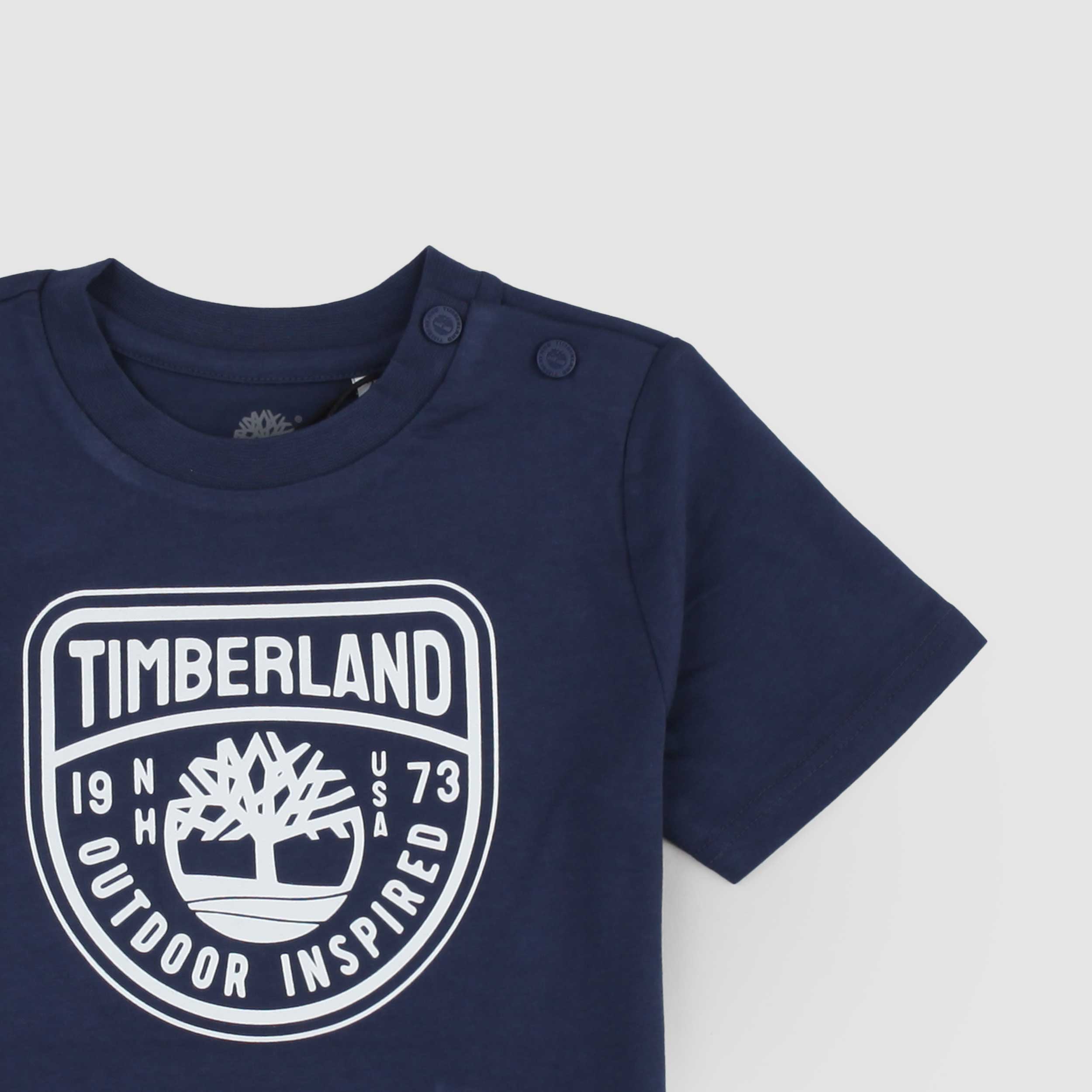 T-shirt Blu con Apertura sulle Spalle Firmata TIMBERLAND