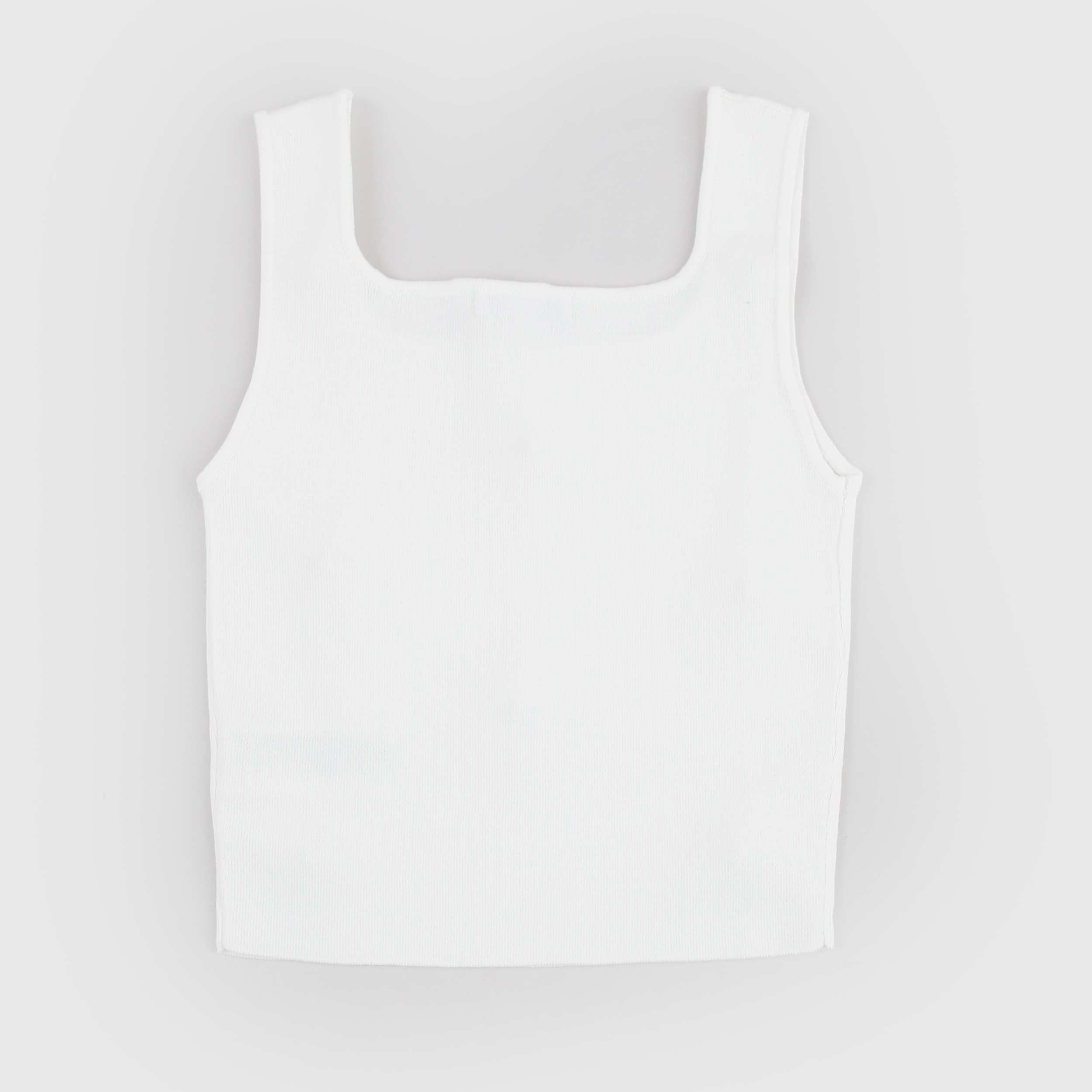 Top Bianco con Scollo Quadrato Firmato TOBETOO