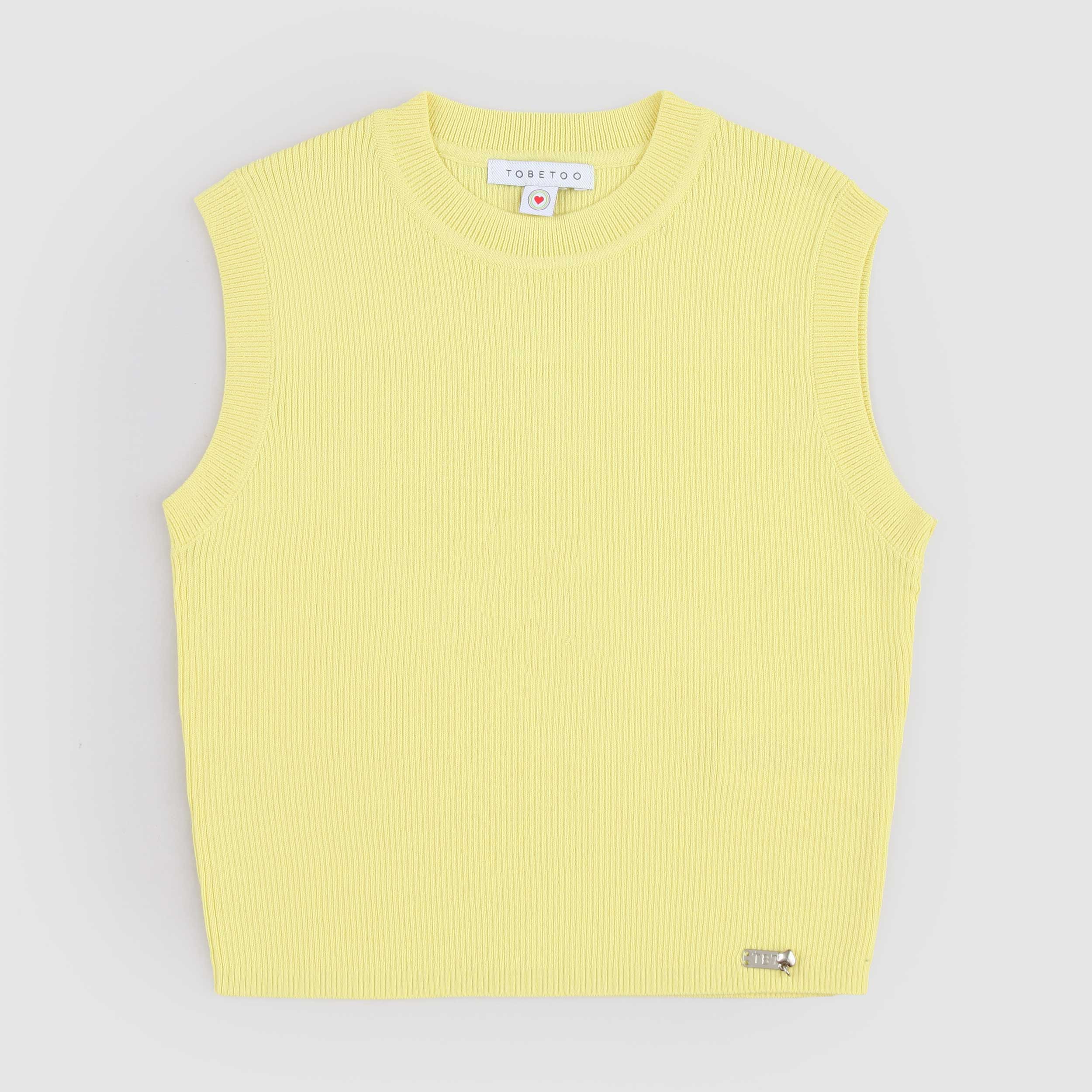 Top Giallo con Targhetta Metallica Firmata TOBETOO