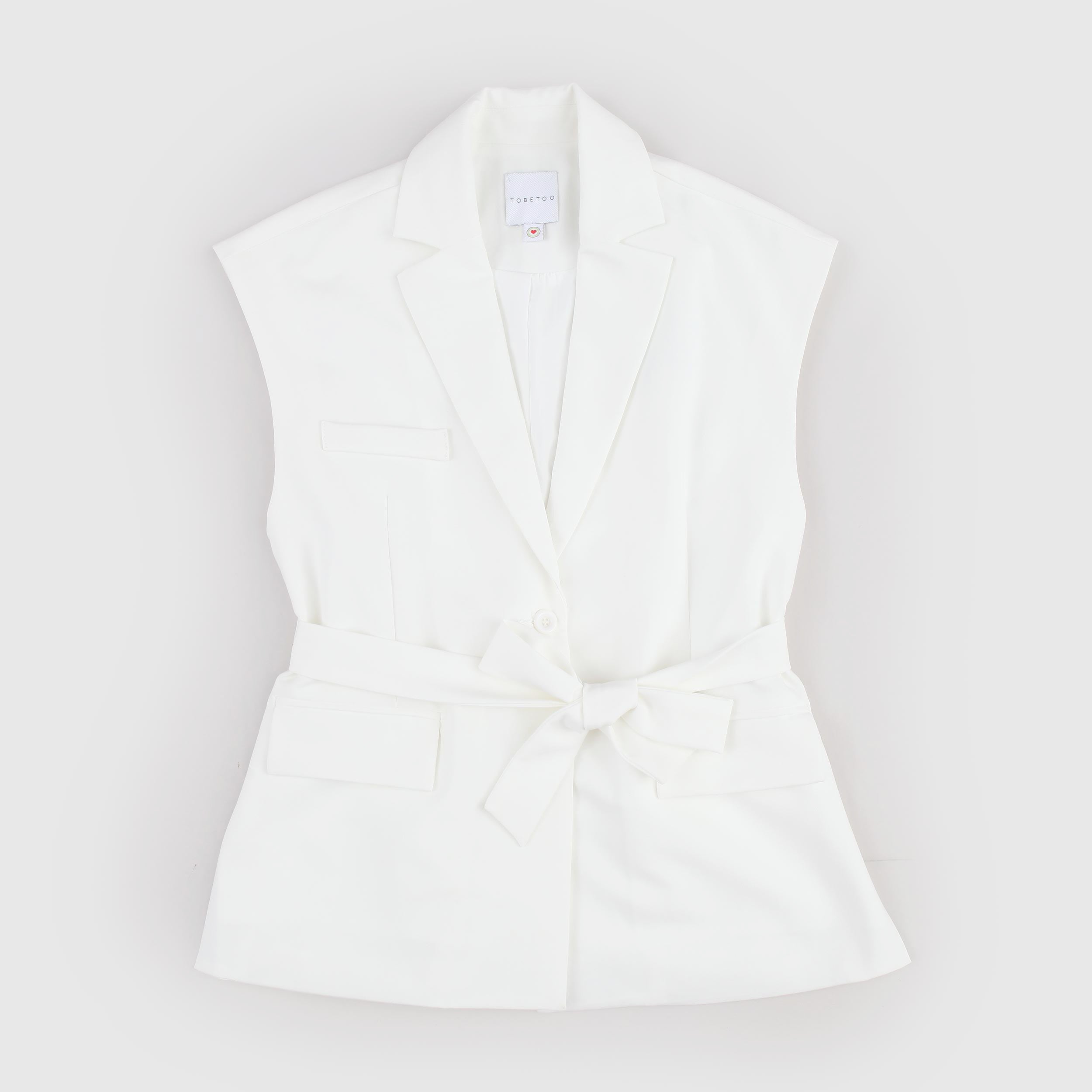 TOBETOO White Sleeveless Vest