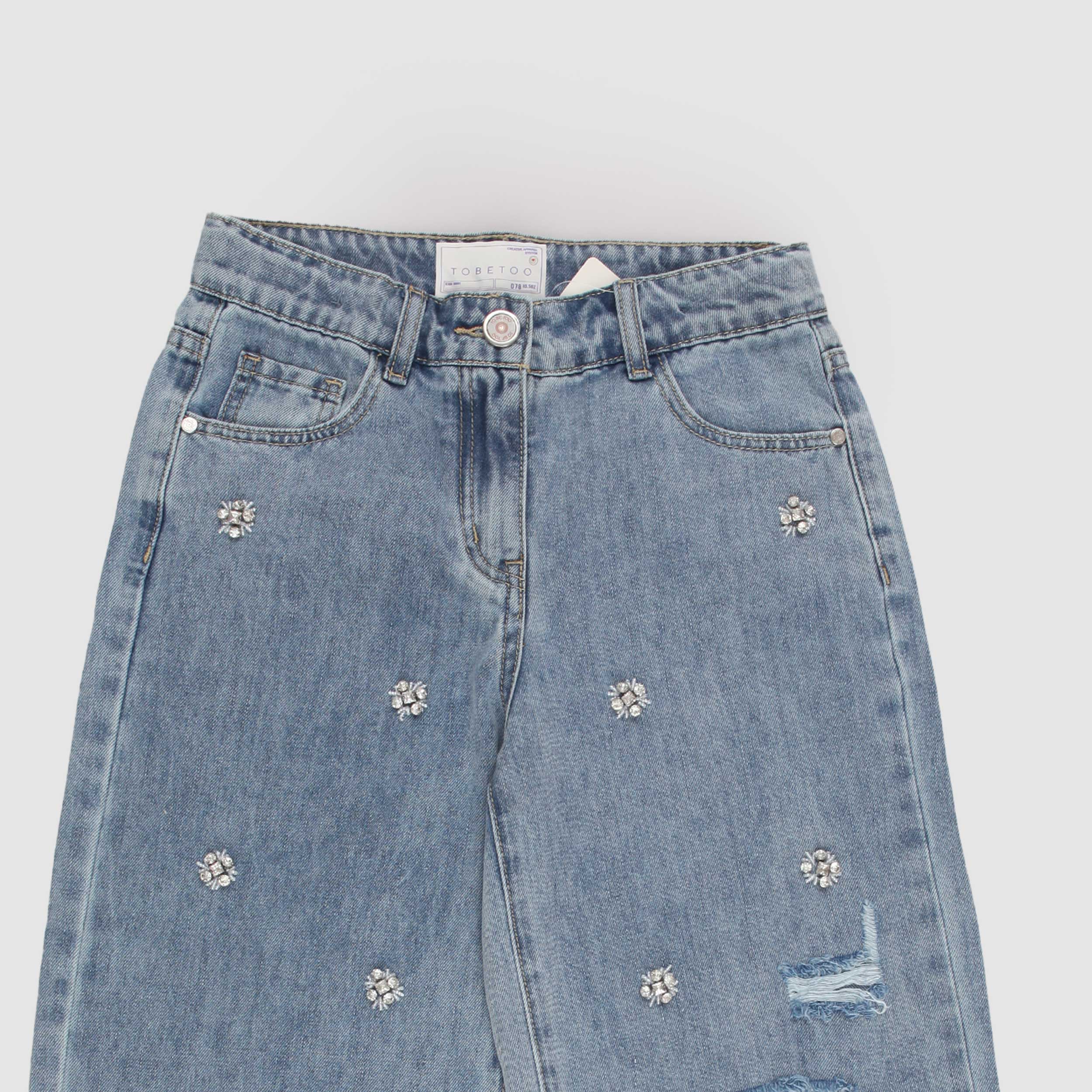 Denim Jeans with Glitter by TOBETOO