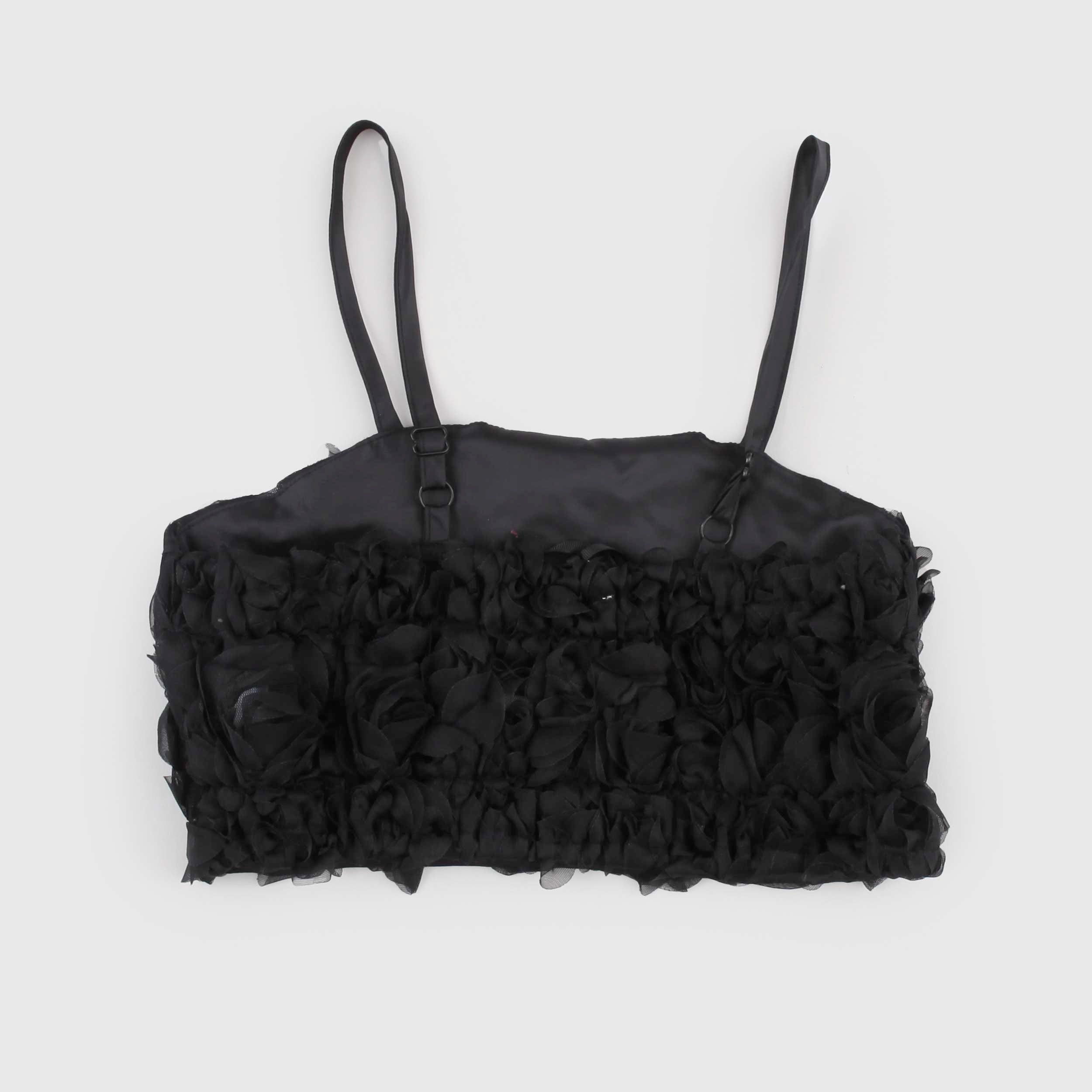 Top Nero con Tulle in Rilievo Firmato TOBETOO