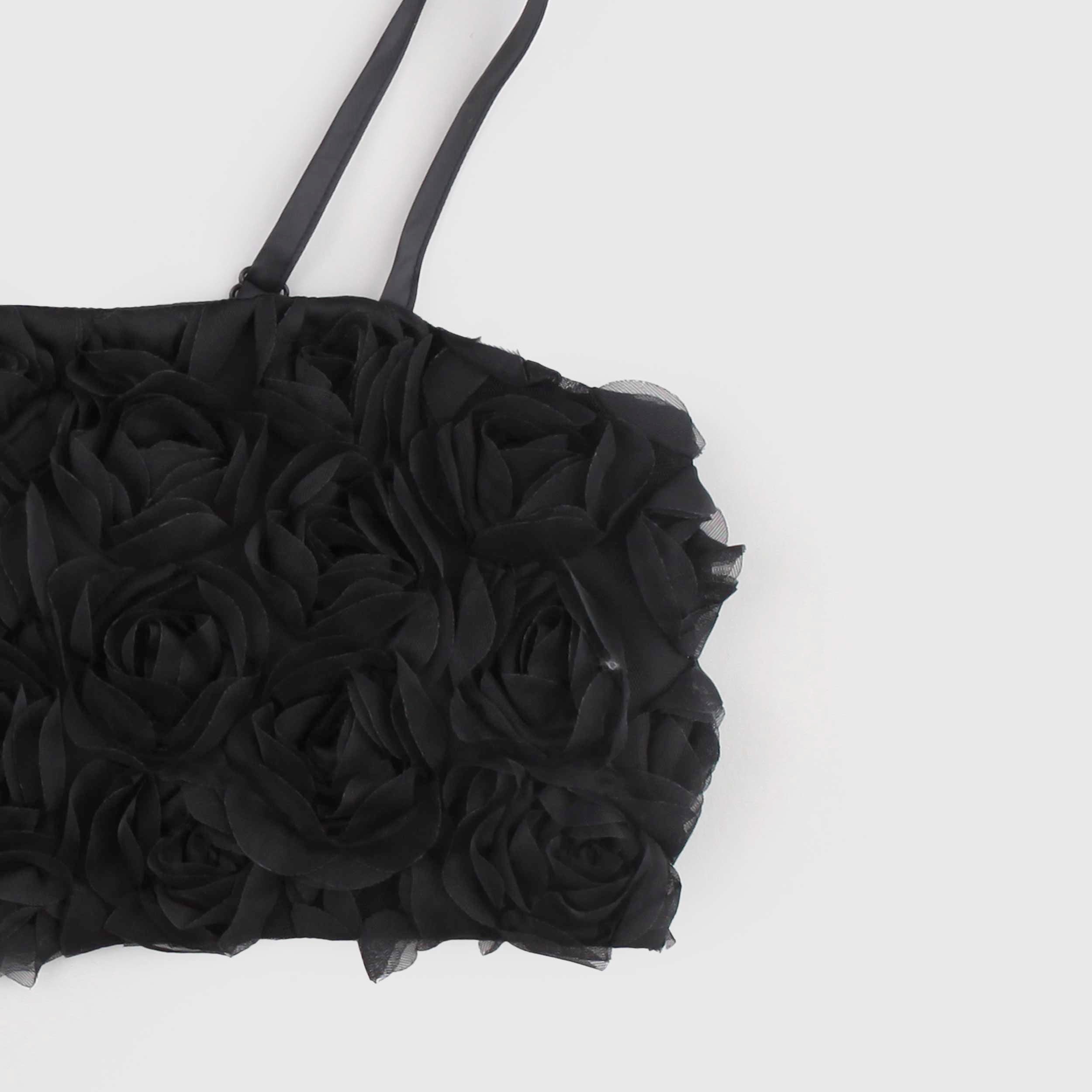 Black Top with Embossed Tulle Signed TOBETOO