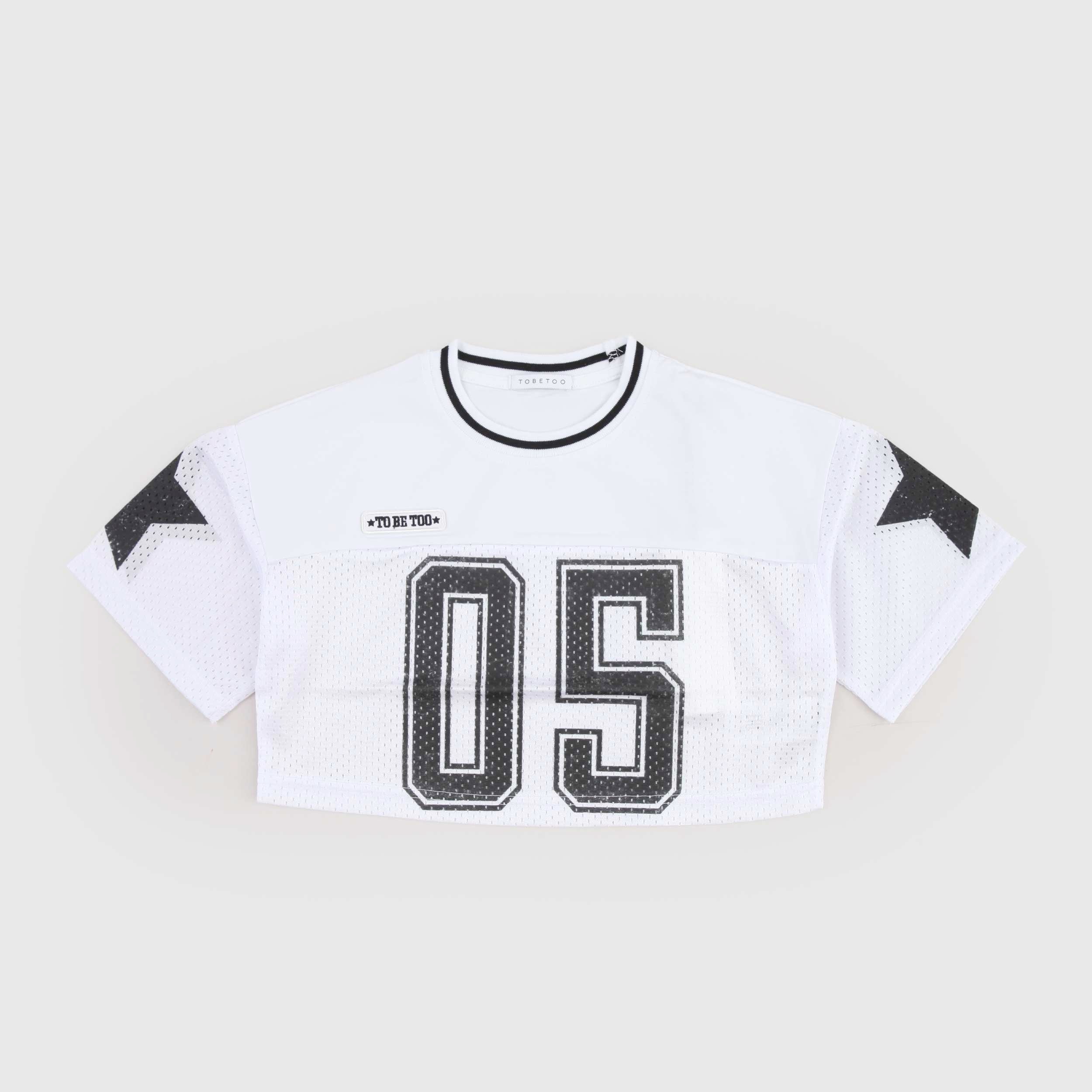 T-shirt Bianca e Nera con Stampa Firmata TOBETOO