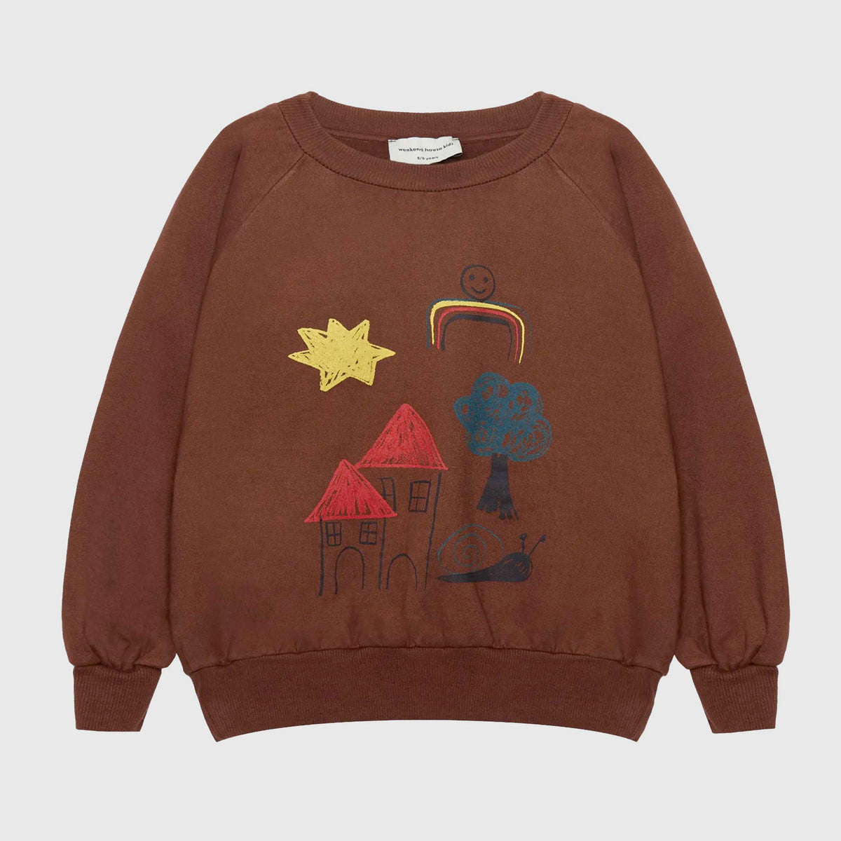 Felpa Marrone con Stampa Colorata per Bambini WEEKEND HOUSE KIDS