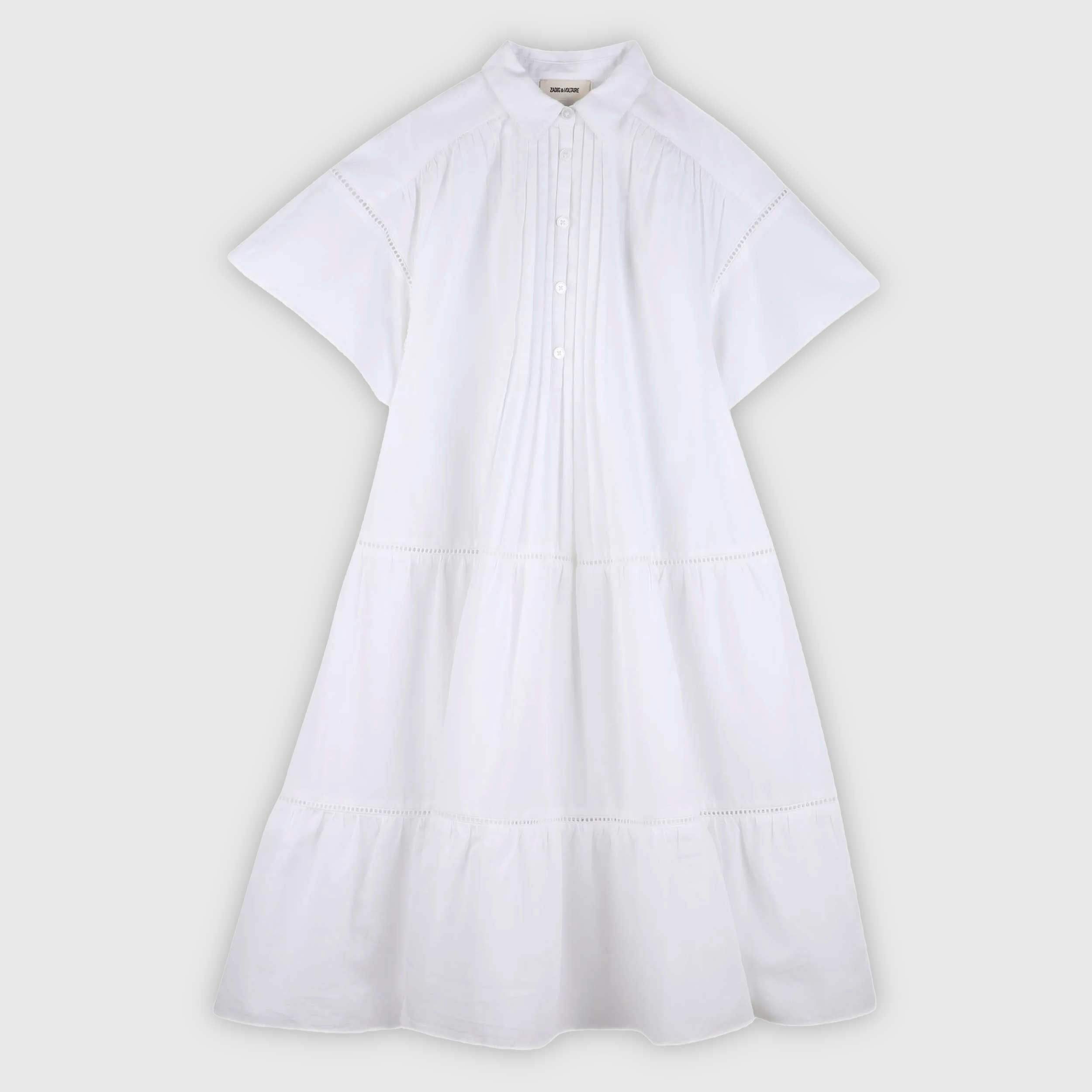 Abito Bianco con Piccole Pieghe Firmato ZADIG AND VOLTAIRE