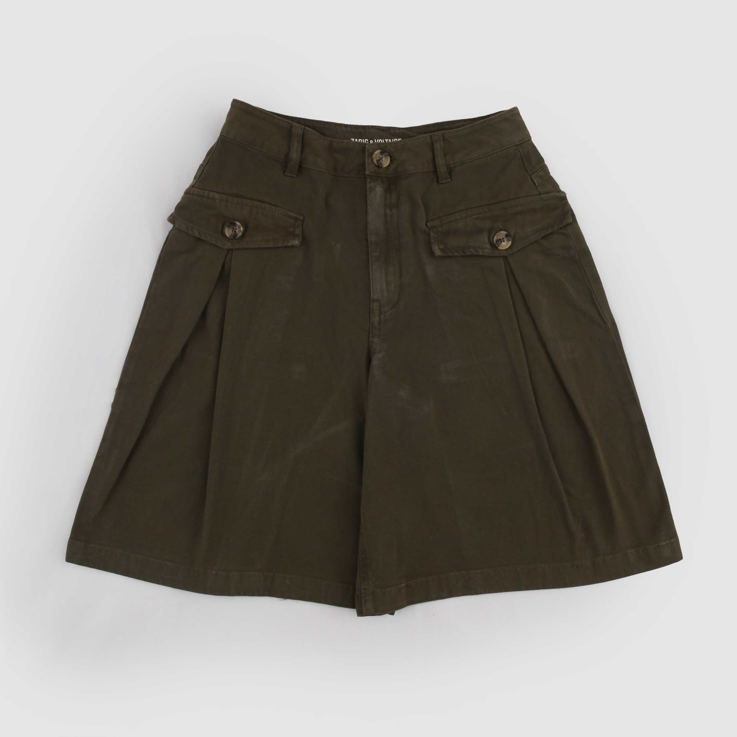 Green BERMUDA Shorts with Orange Embroidery by ZADIG AND VOLTAIRE