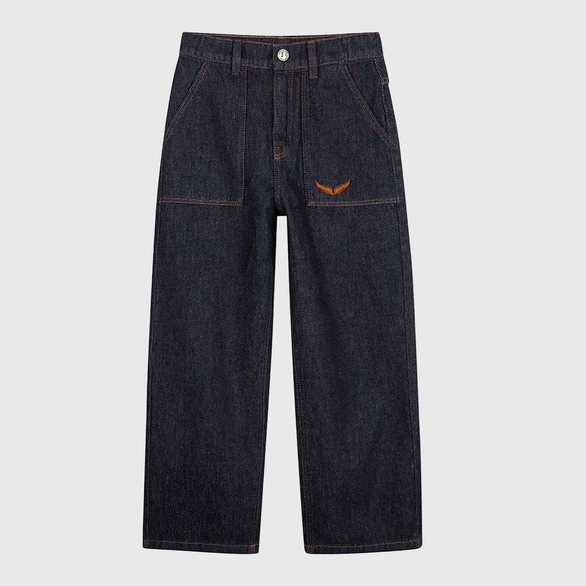 ZADIG AND VOLTAIRE Girls Embroidered Logo Denim Jeans