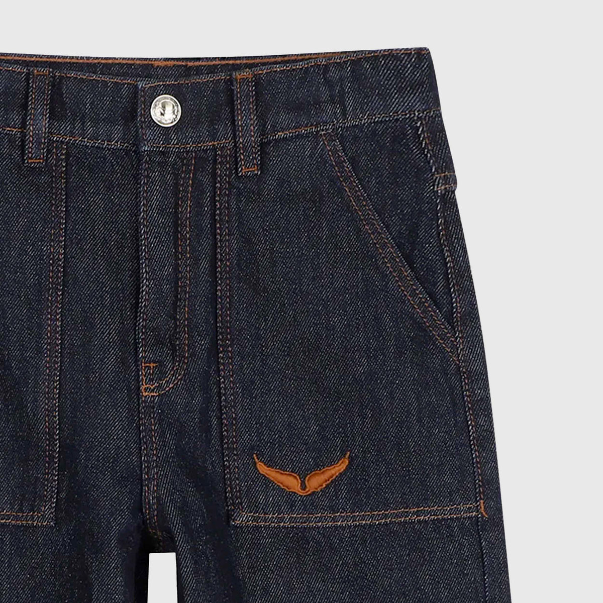 ZADIG AND VOLTAIRE Girls Embroidered Logo Denim Jeans