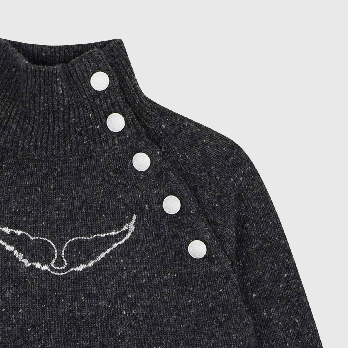 Maglione Grigio Antracite con Ricamo per Ragazza ZADIG AND VOLTAIRE