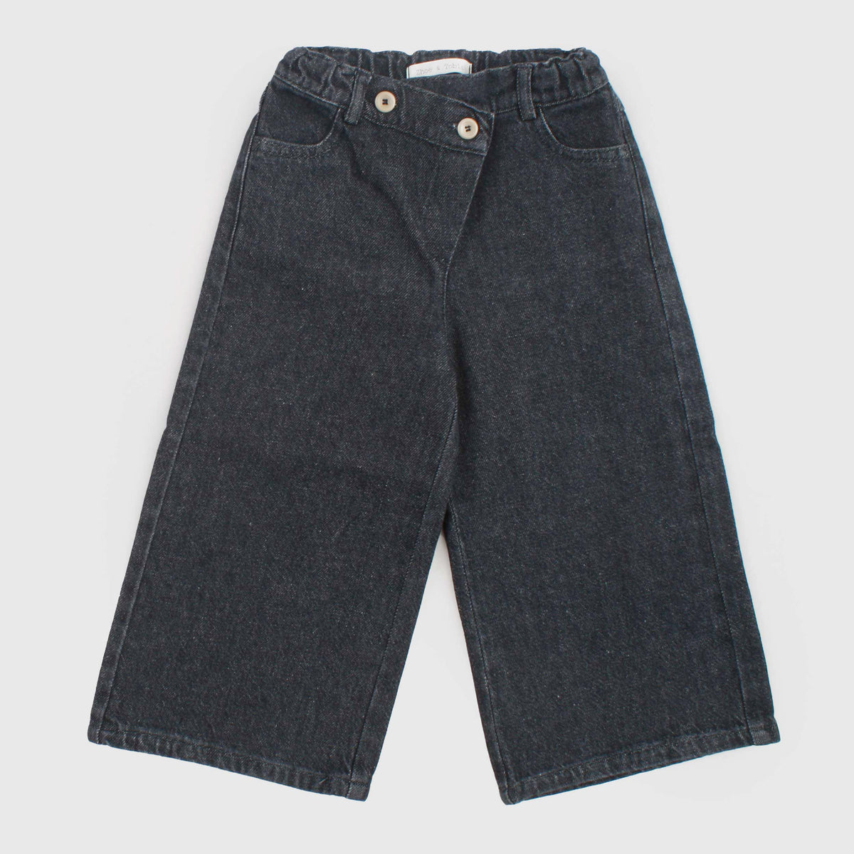 Jeans Nero con Allacciatura Laterale per Bambina ZHOE AND TOBIAH