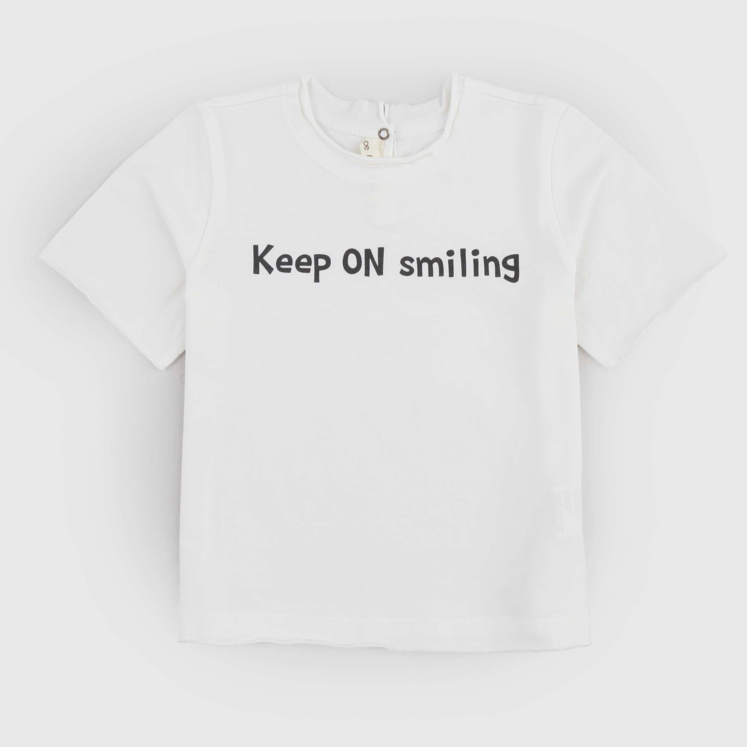 T-shirt Latte con Stampa Nera Firmata ZHOE AND TOBIAH