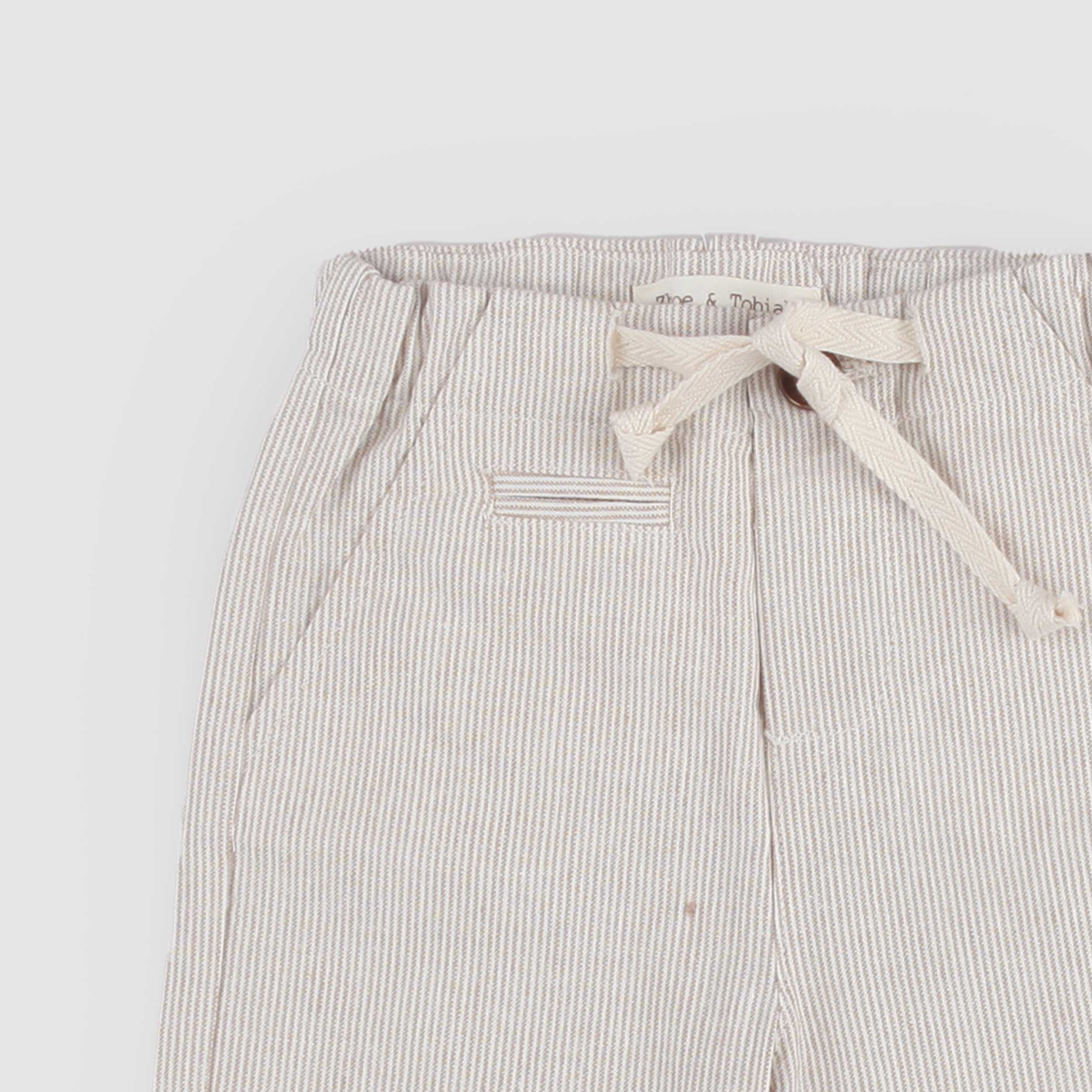 Beige Drawstring Trousers by ZHOE AND TOBIAH