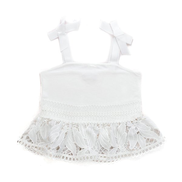 Pinko - WHITE LACE TOP FOR GIRLS