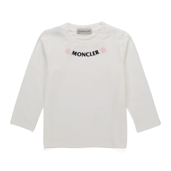Moncler - LOGO WHITE T-SHIRT FOR BABY GIRL