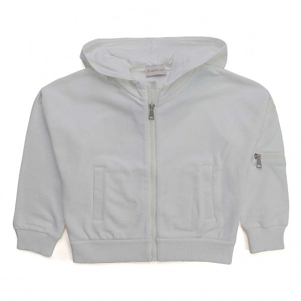 Moncler - WHITE ZIP UP HOODIE FOR GIRL