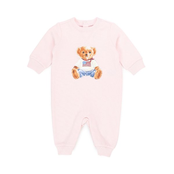 Ralph Lauren - POLO BEAR PINK ROMPER FOR BABY