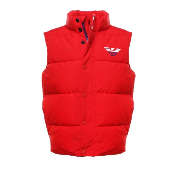 Armani Junior - RED PADDED VEST FOR CHILDREN AND TEEN