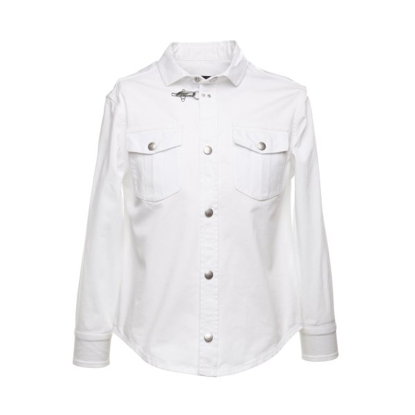 Fay Junior - WHITE SHIRT JACKET WITH CLASP FOR CHILDREN AND TEEN