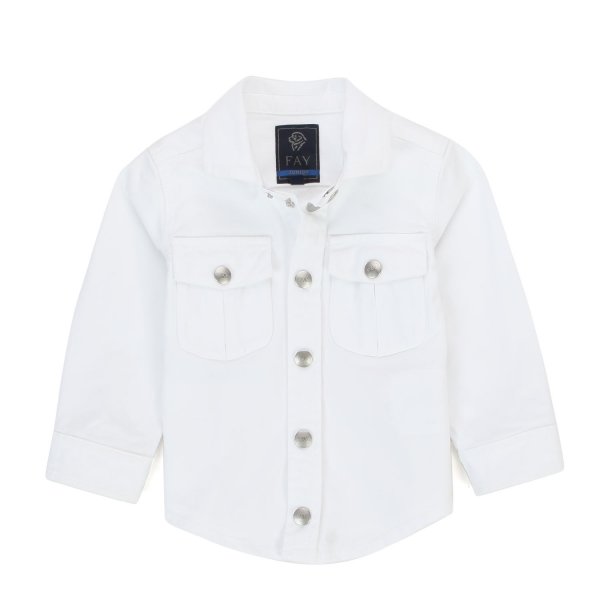 Fay Junior - WHITE SHIRT JACKET FOR BABY AND KIDS