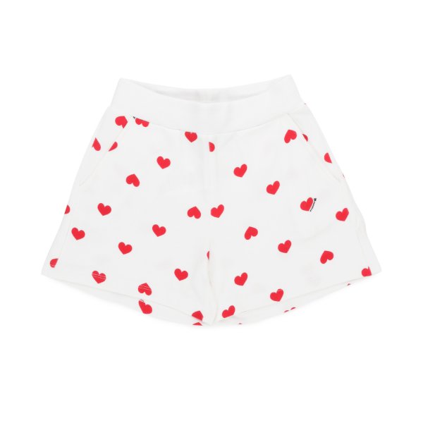 Monnalisa - WHITE SHORTS WITH RED HEARTS FOR GIRLS